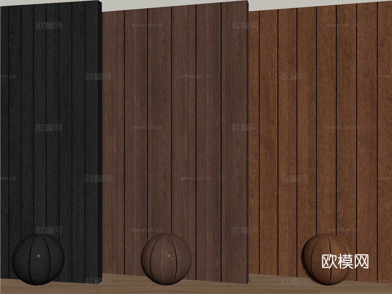 现代木地板su模型