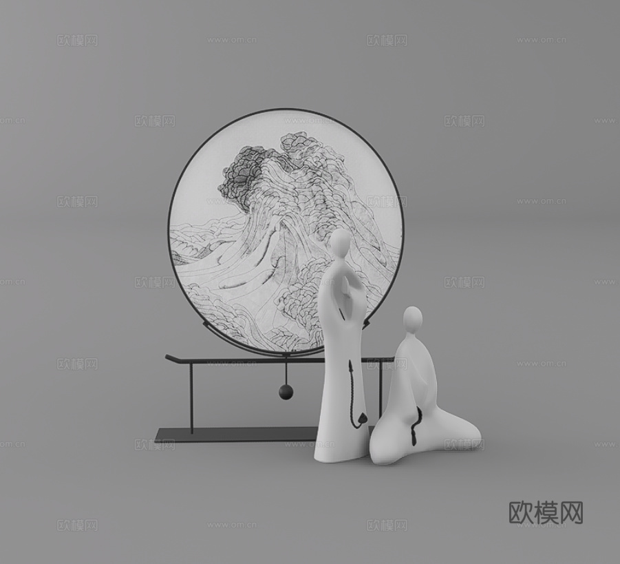 茶具摆件su模型