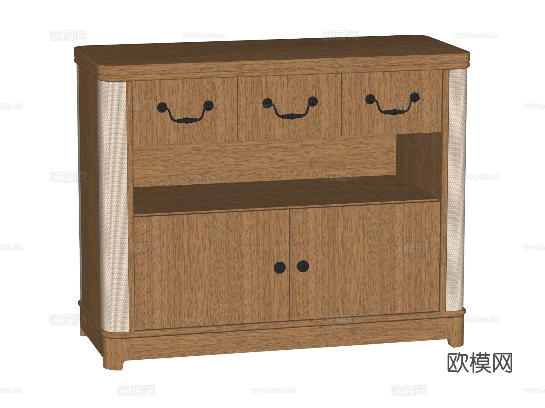 中古边柜装饰柜储物柜su模型