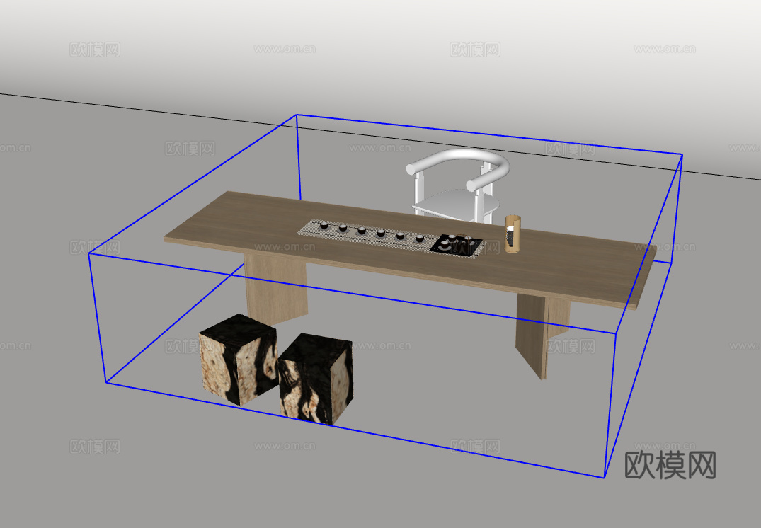 茶桌椅su模型