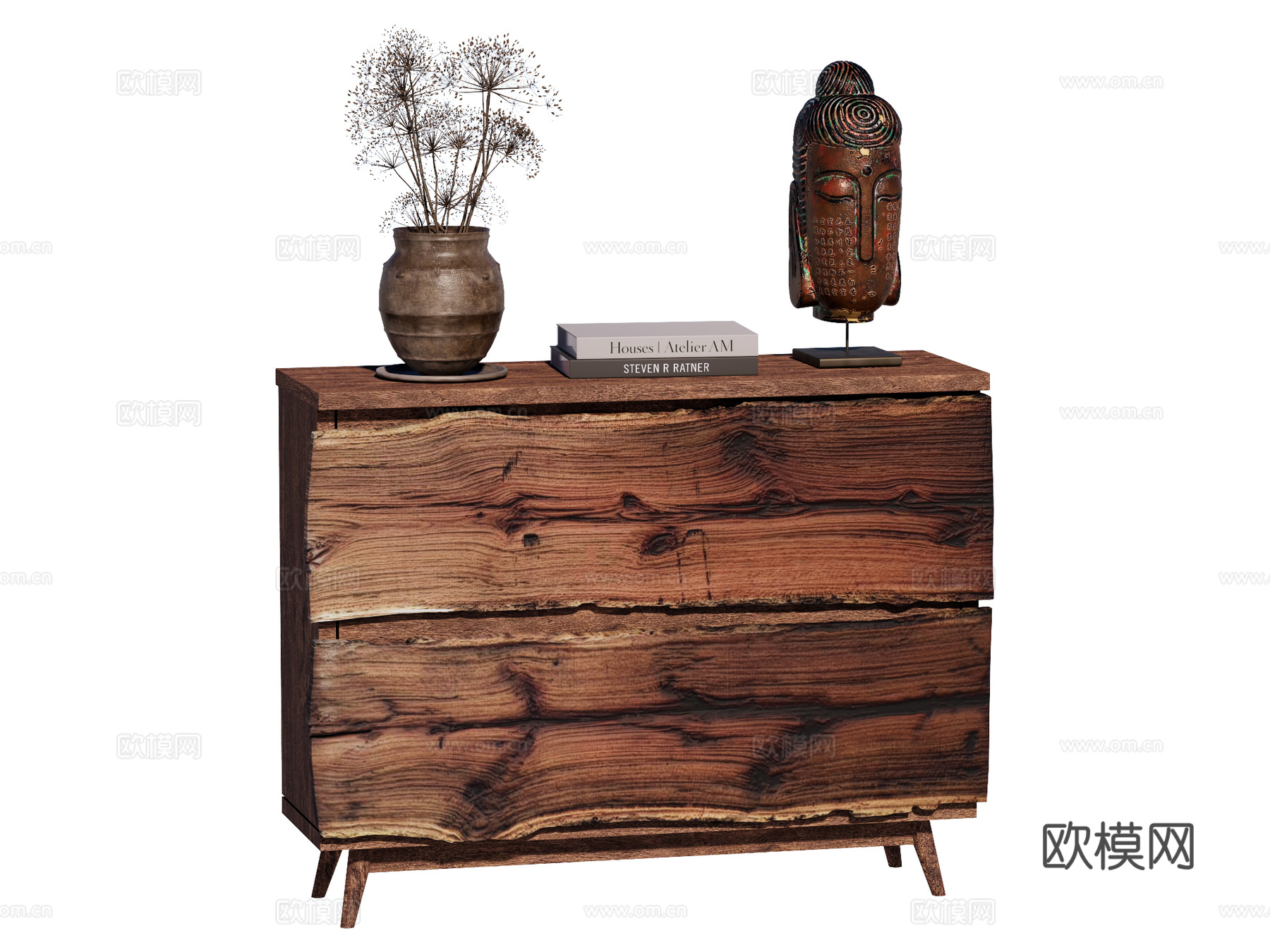 侘寂 复古 边柜斗柜电视柜装饰柜su模型