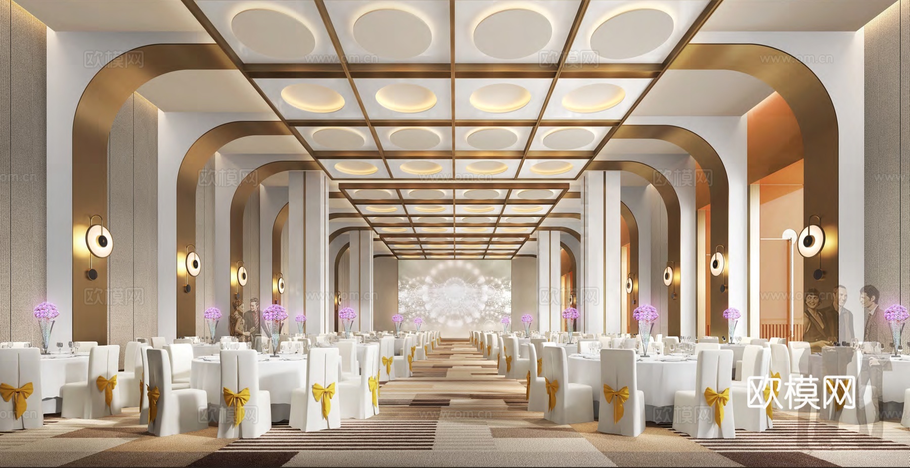 轻奢大酒店 最新全套施工图 效果图合集cad施工图