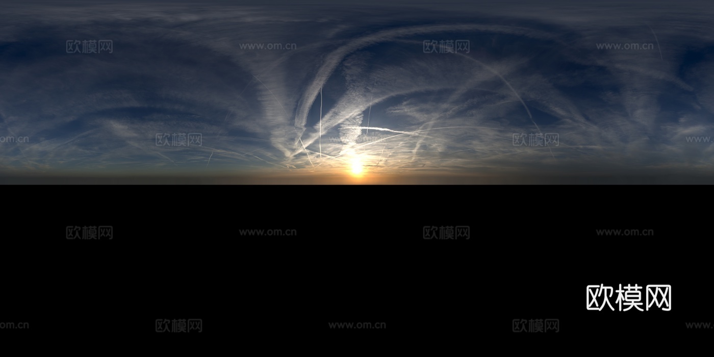 天空日出日落黎明黄昏蓝天白云HDR