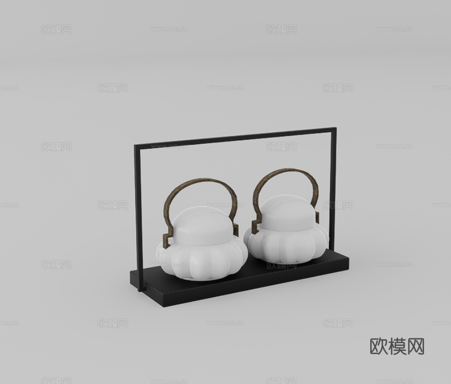 茶具摆件su模型