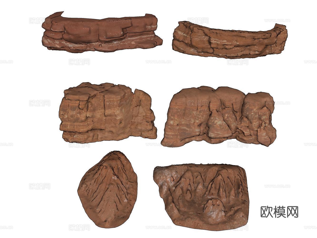 岩石 假山su模型