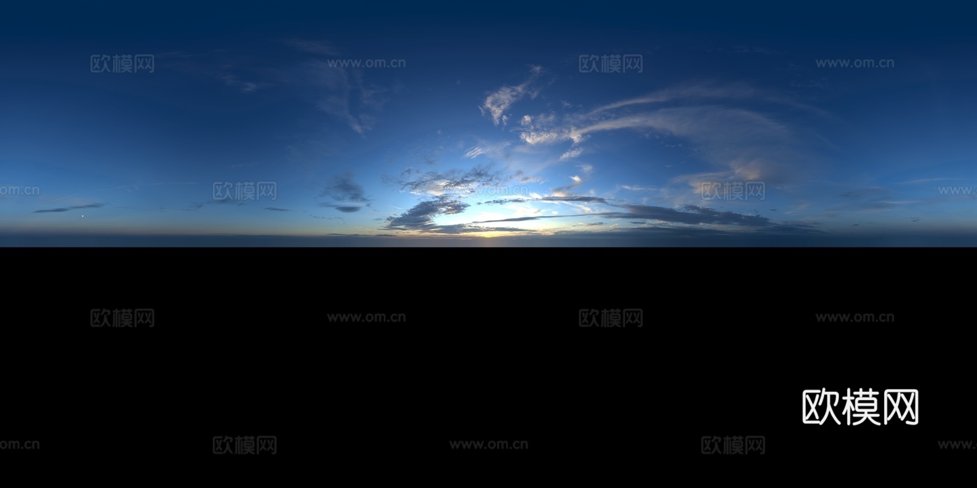 天空日出日落黎明黄昏蓝天白云HDR