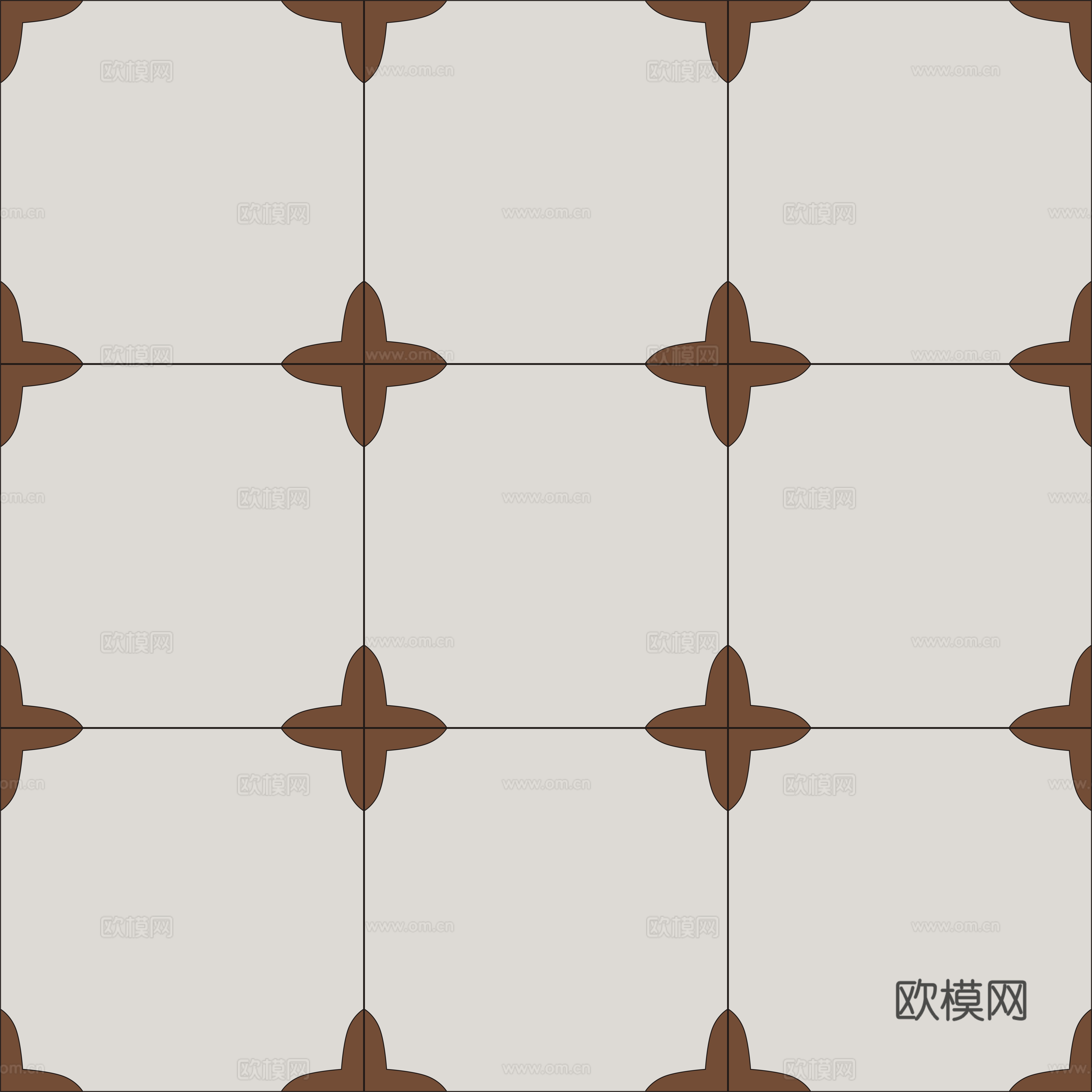 无缝中古复古花砖