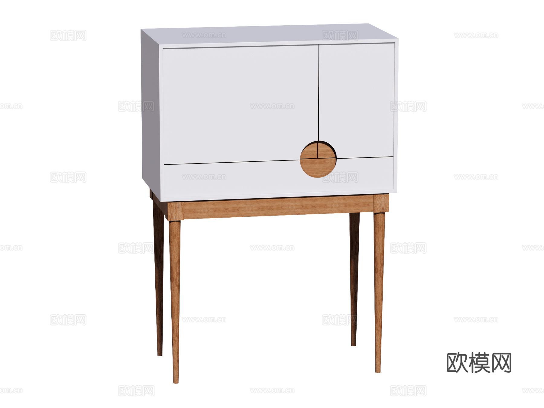 现代边柜装饰柜储物柜su模型