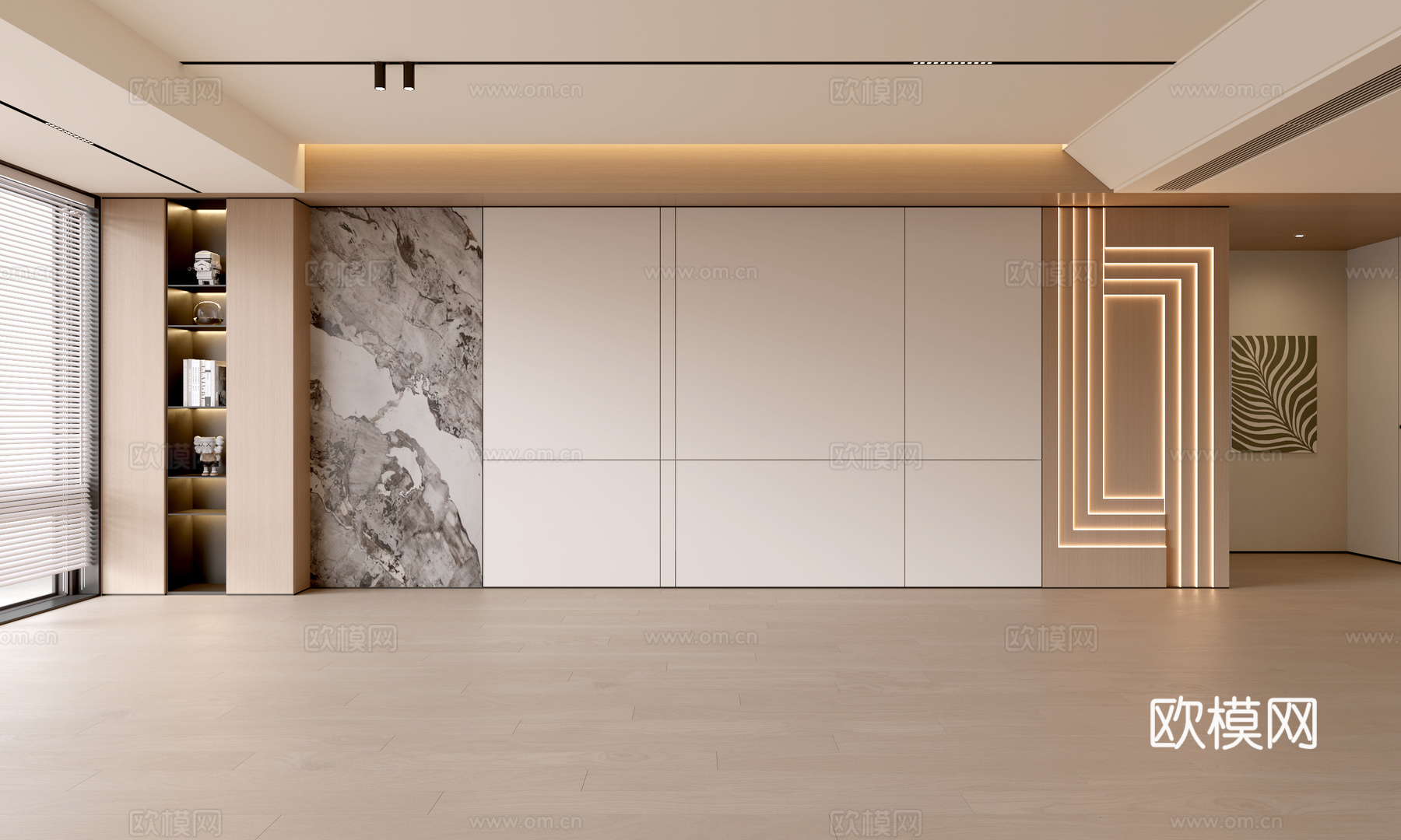 现代客厅 奶油客厅 沙发背景墙 客厅背景 奶油风背景墙su模型