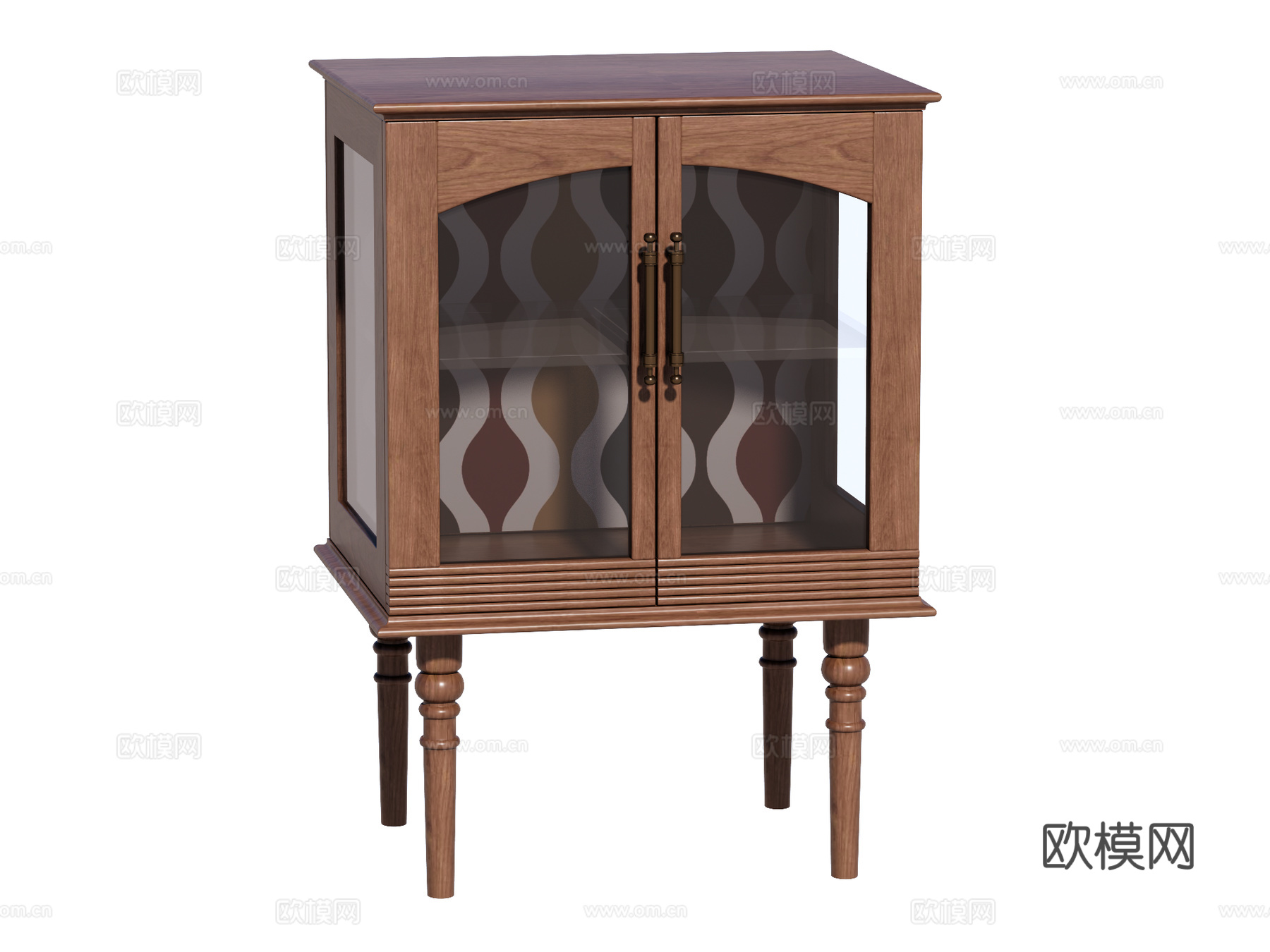 中古边柜装饰柜储物柜su模型