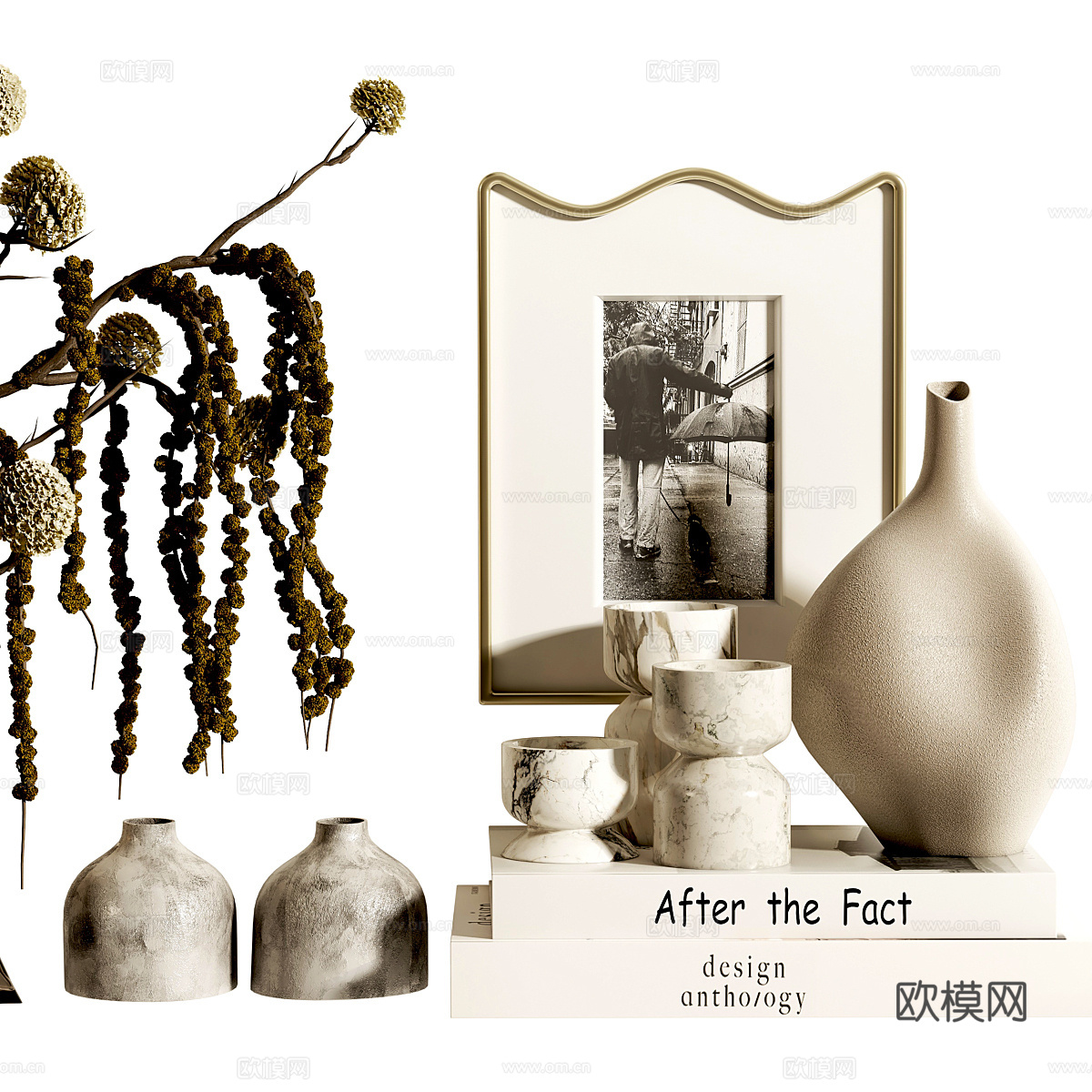 现代奶油风饰品摆件组合3d模型下载（渲染图6）