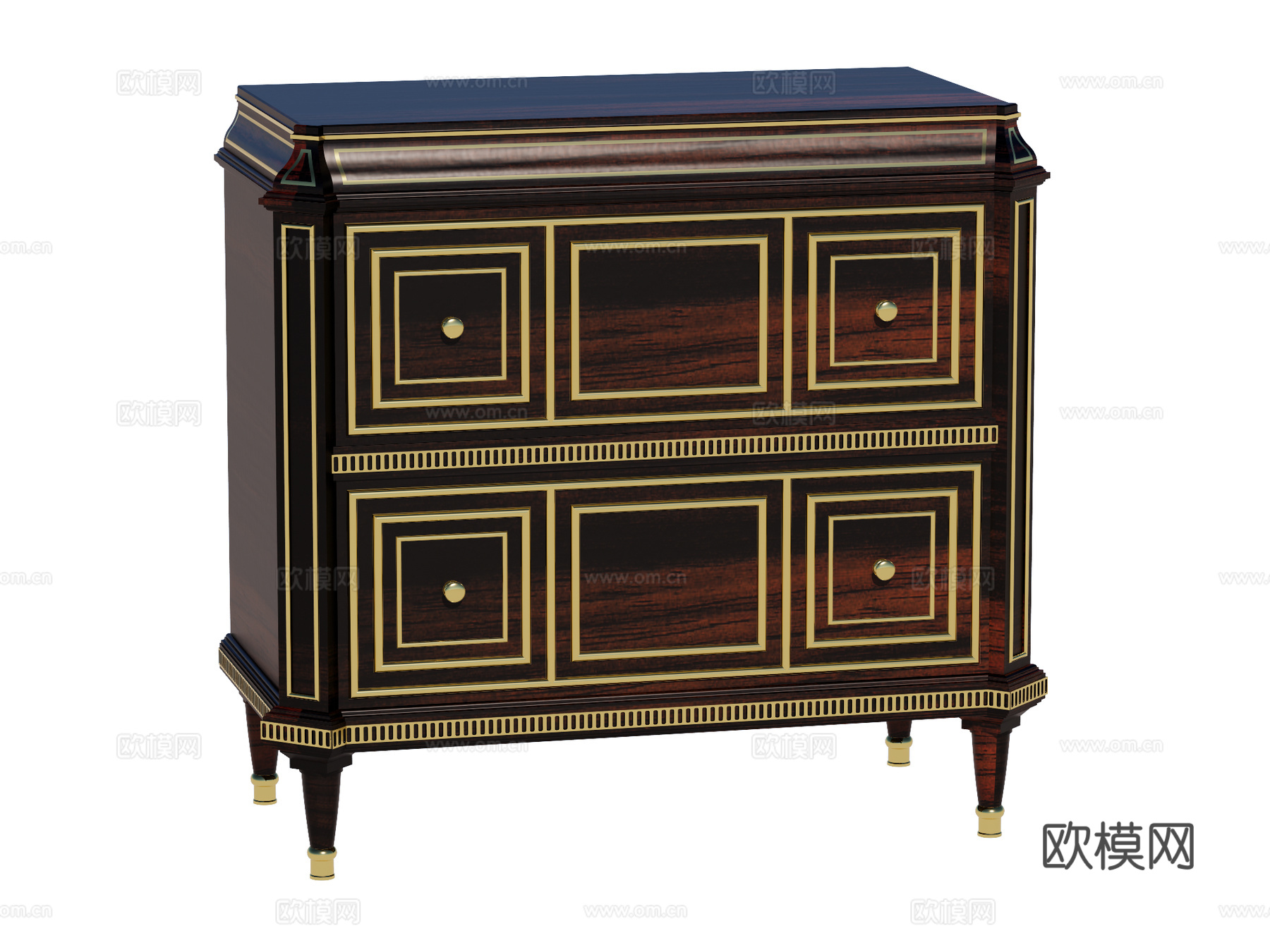 欧式边柜装饰柜储物柜su模型