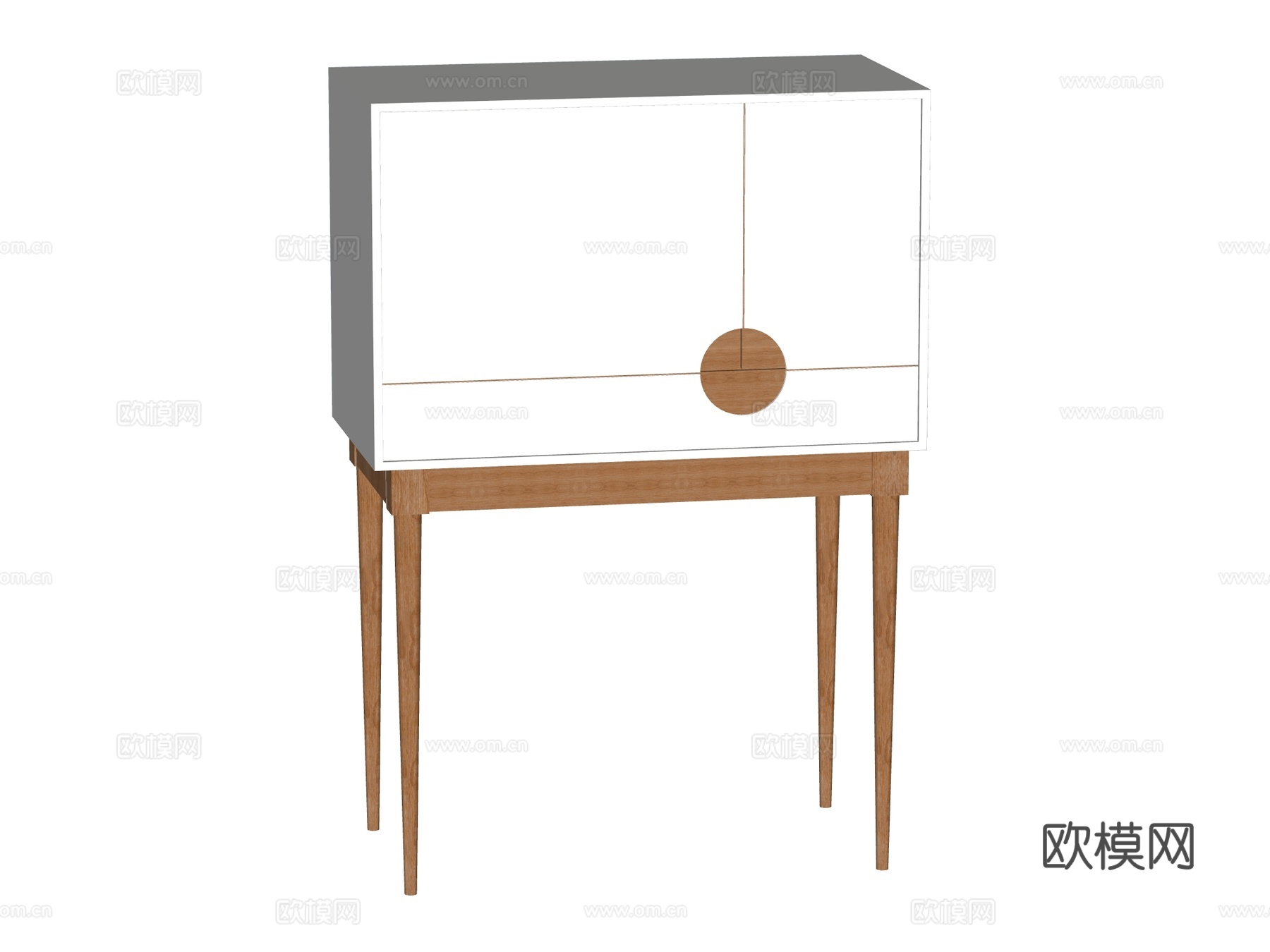 现代边柜装饰柜储物柜su模型