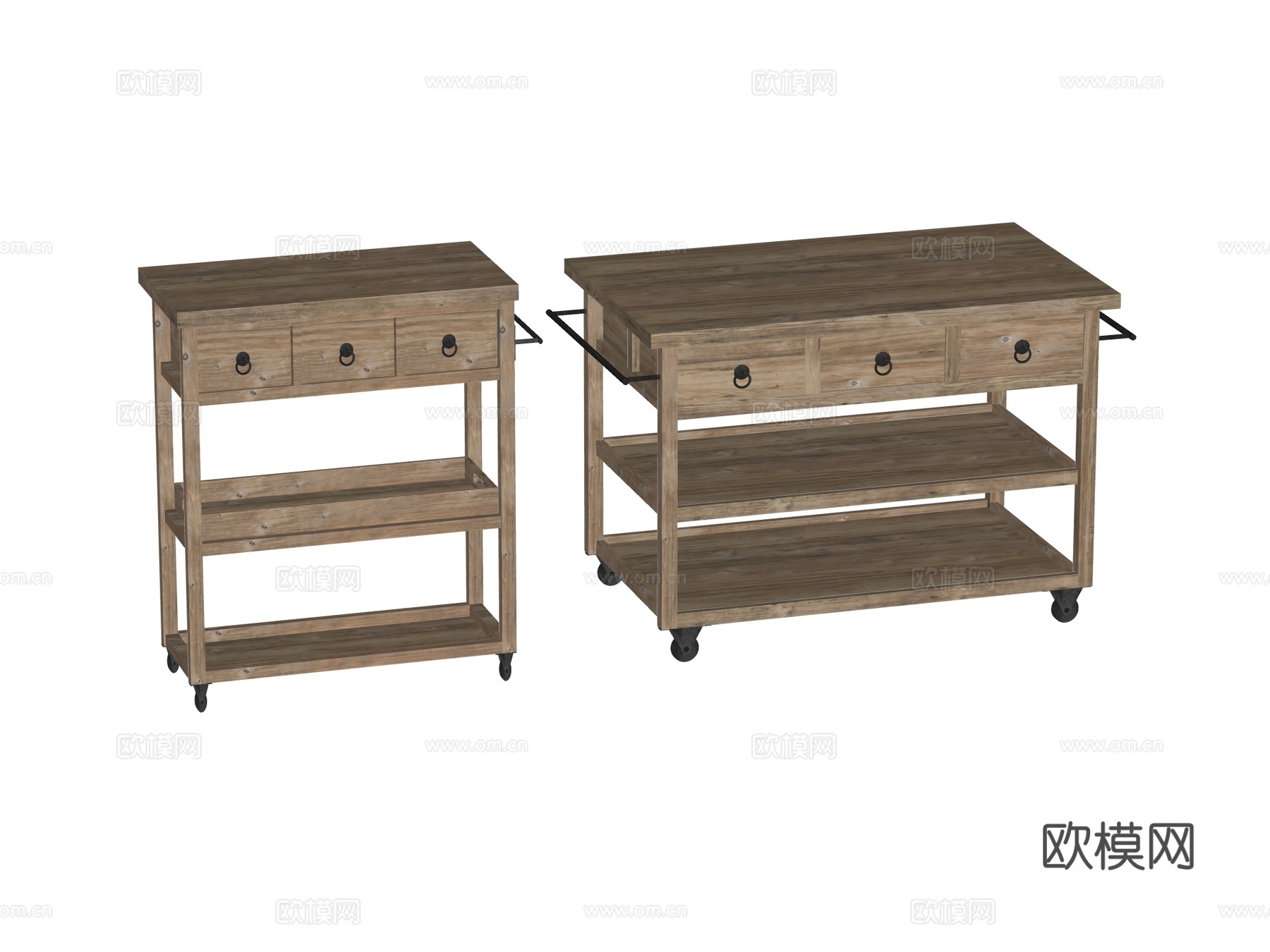 复古做旧装饰架装饰柜su模型