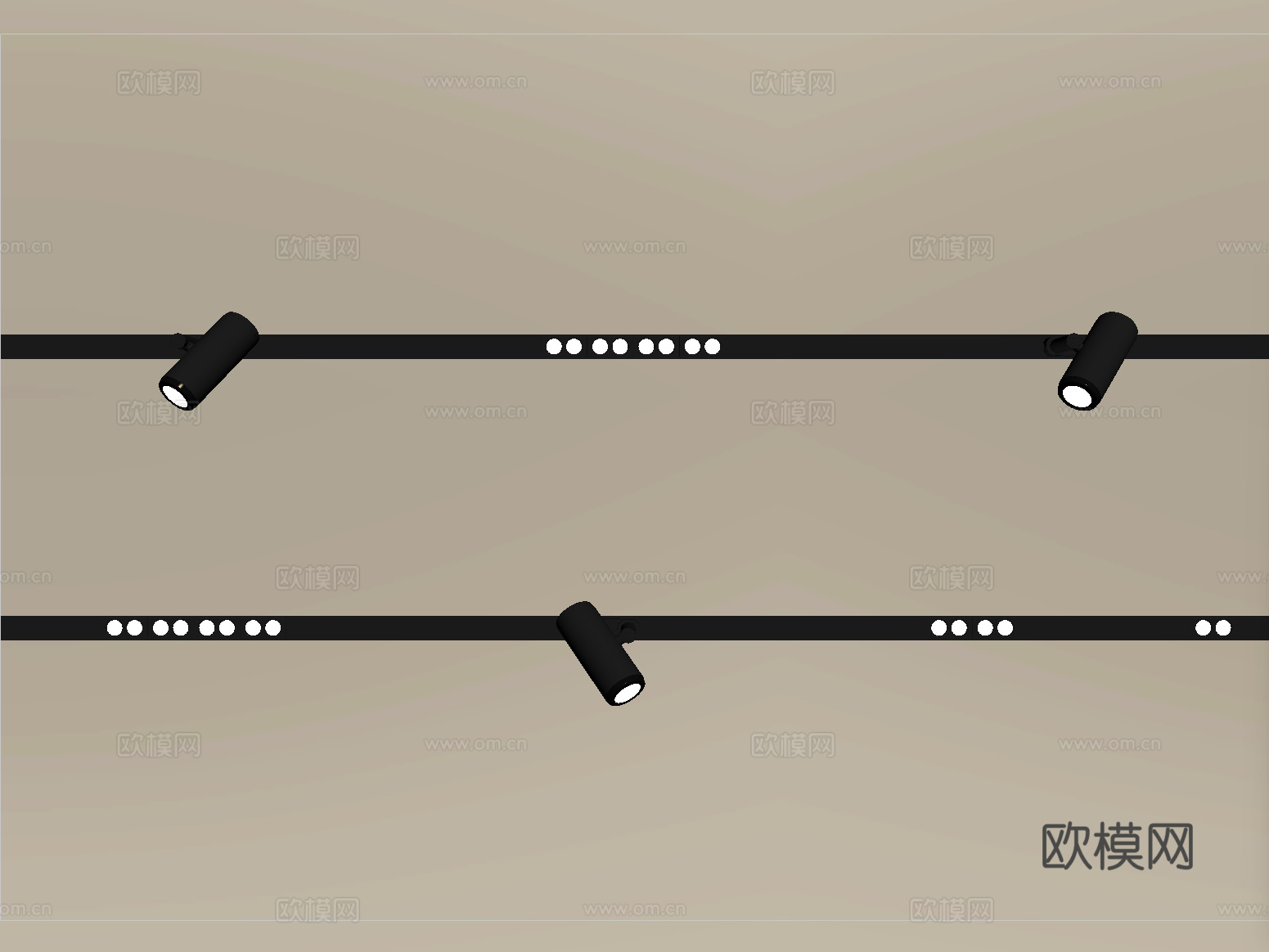 现代筒灯射灯 轨道射灯su模型