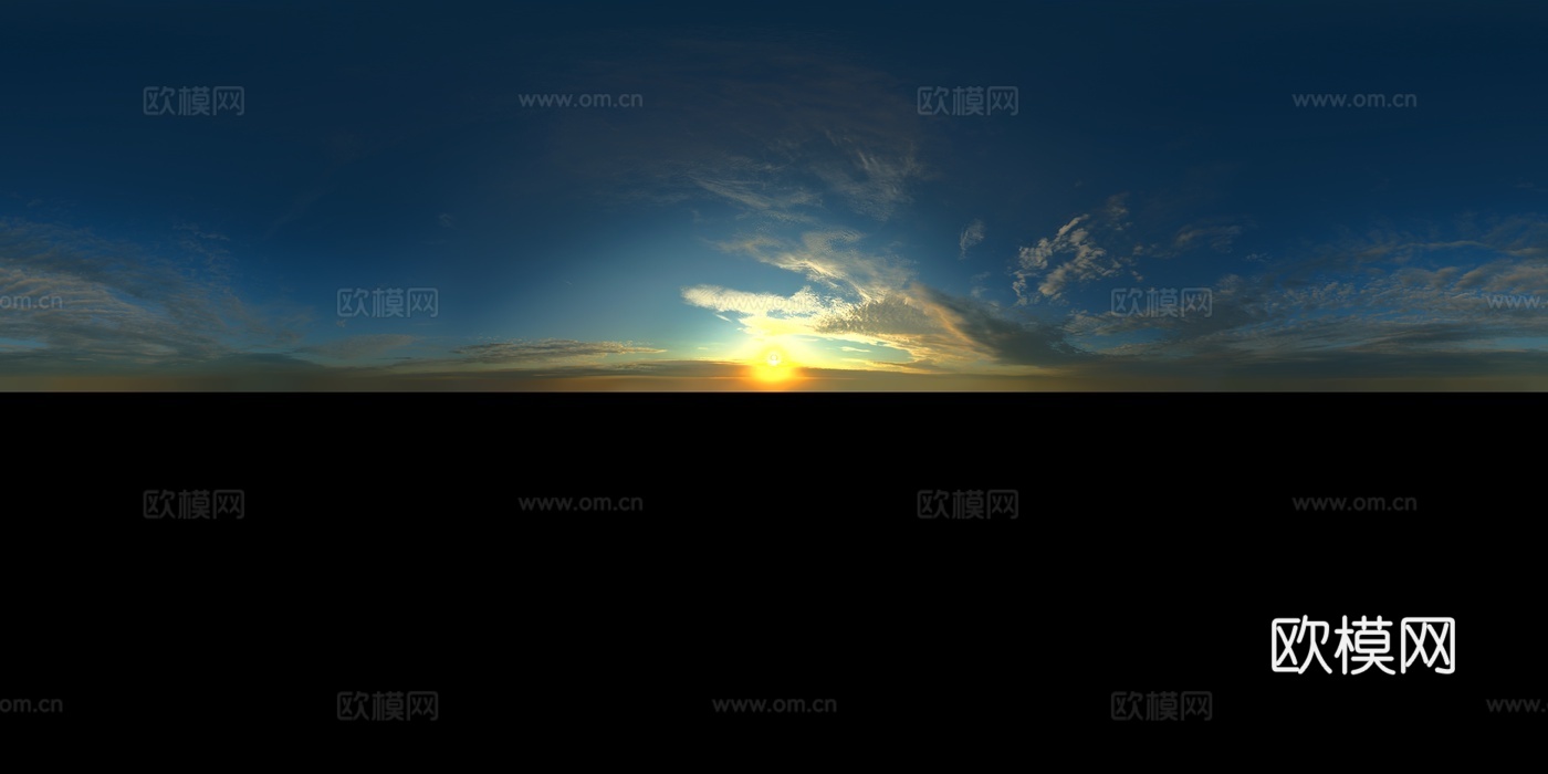天空日出日落黎明黄昏蓝天白云HDR