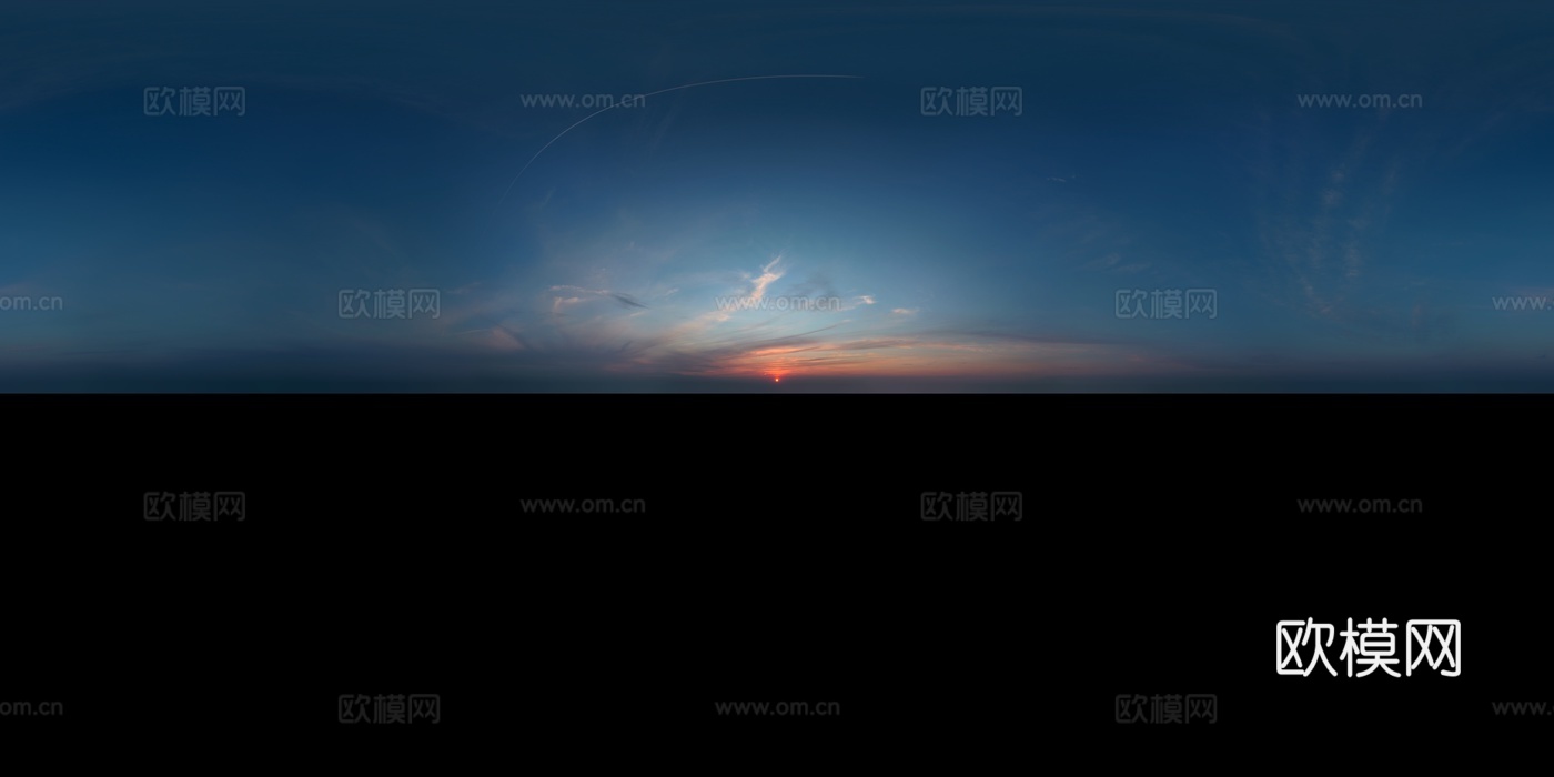 天空日出日落黎明黄昏蓝天白云HDR