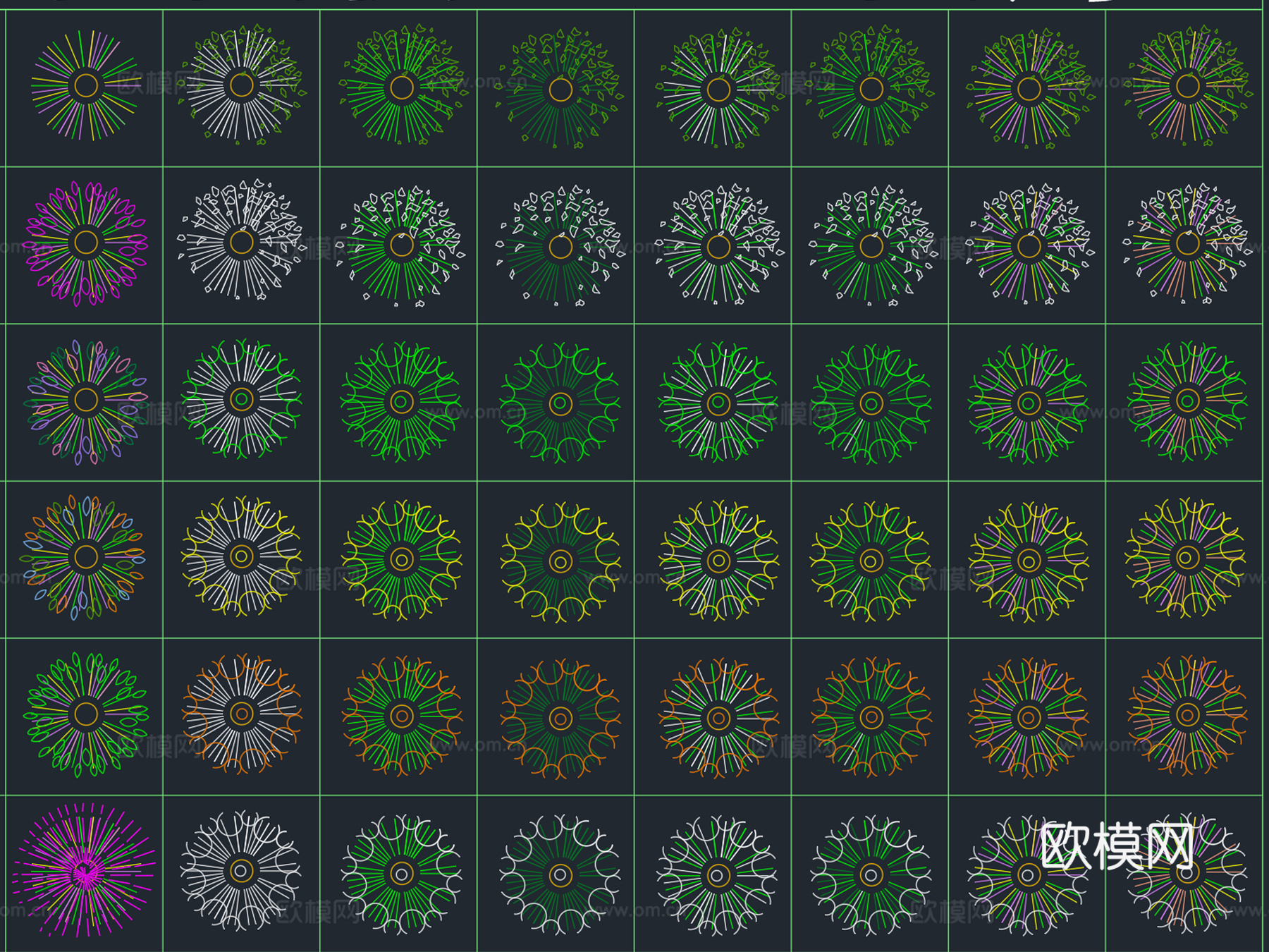 2026年最新景观花木植物绿植平面图例CAD图库cad施工图