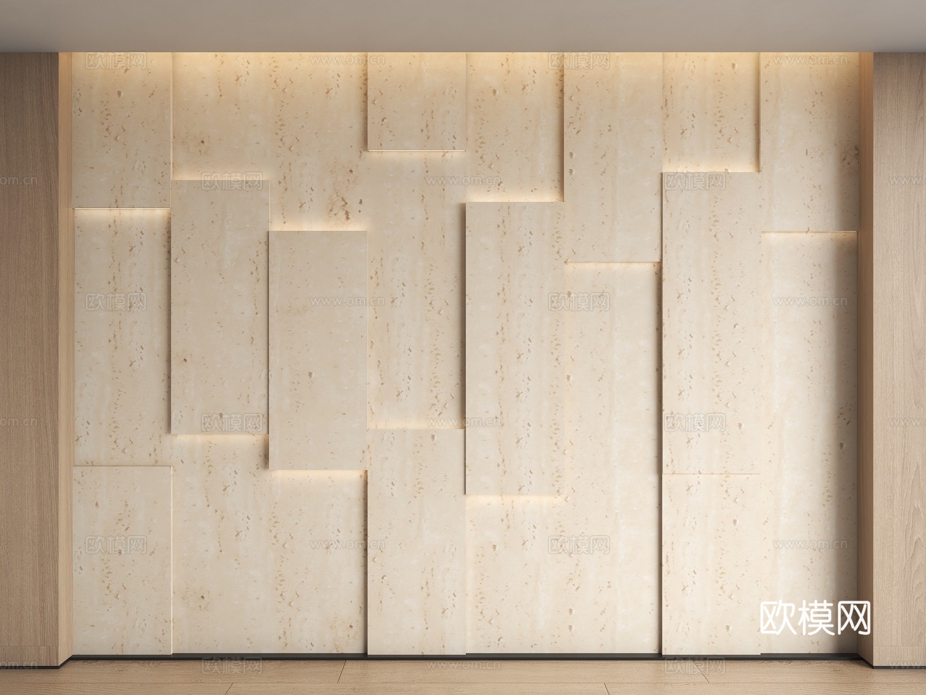 现代背景墙 客厅背景墙 石材背景墙 玄关背景 洞石护墙板 沙su模型