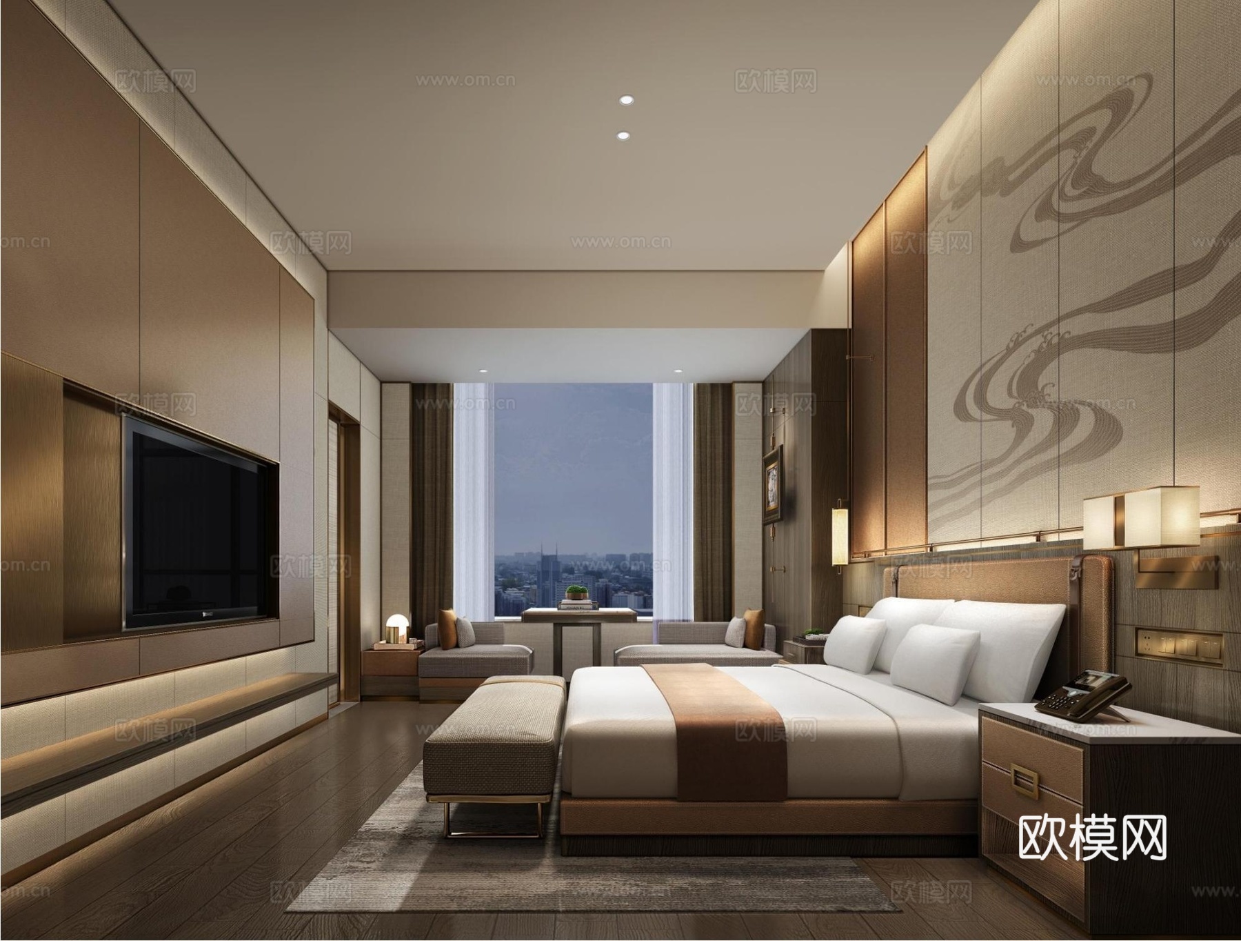 轻奢大酒店 最新全套施工图 效果图合集cad施工图