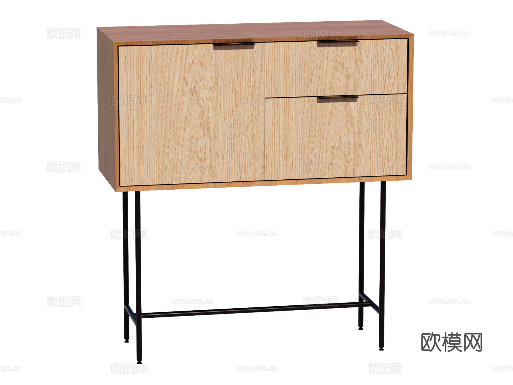 现代边柜装饰柜储物柜su模型