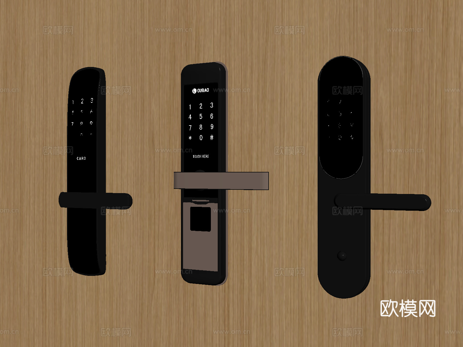 现代指纹锁 智能锁 密码锁su模型