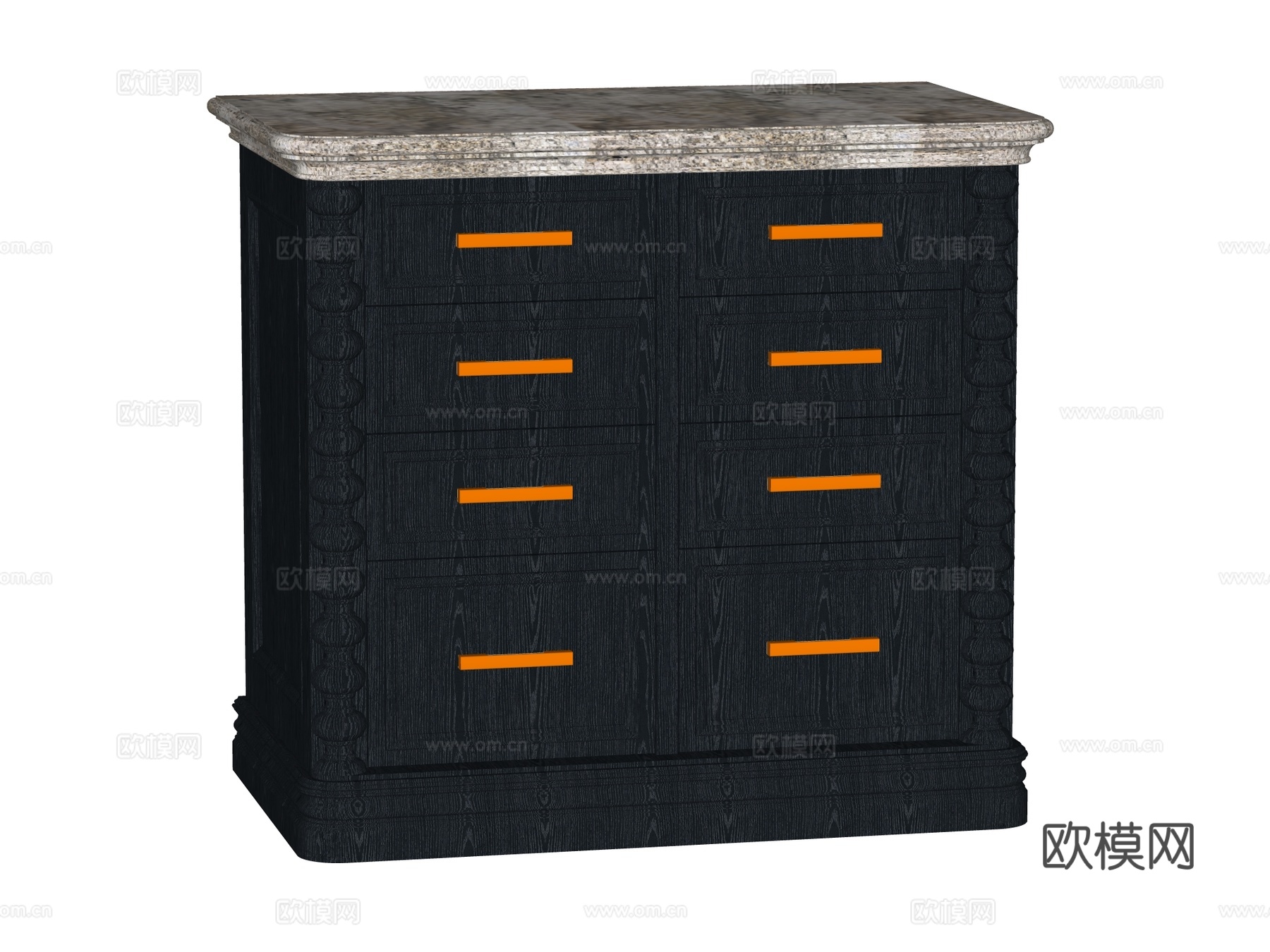 欧式边柜装饰柜储物柜su模型