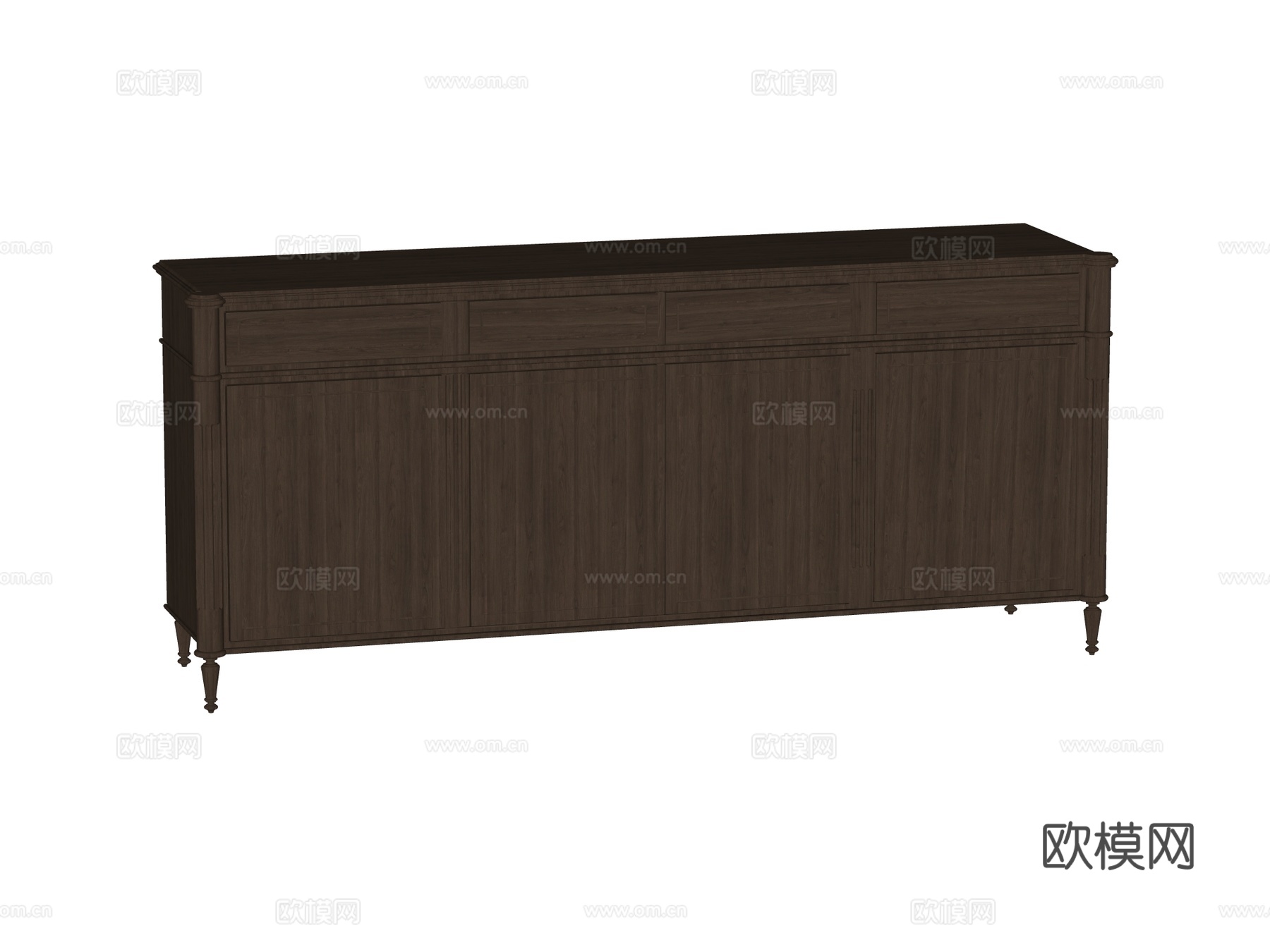 中古边柜装饰柜储物柜su模型