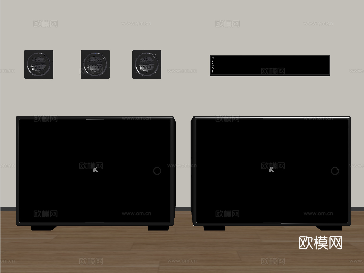 现代落地音响 低音炮 壁挂音响su模型