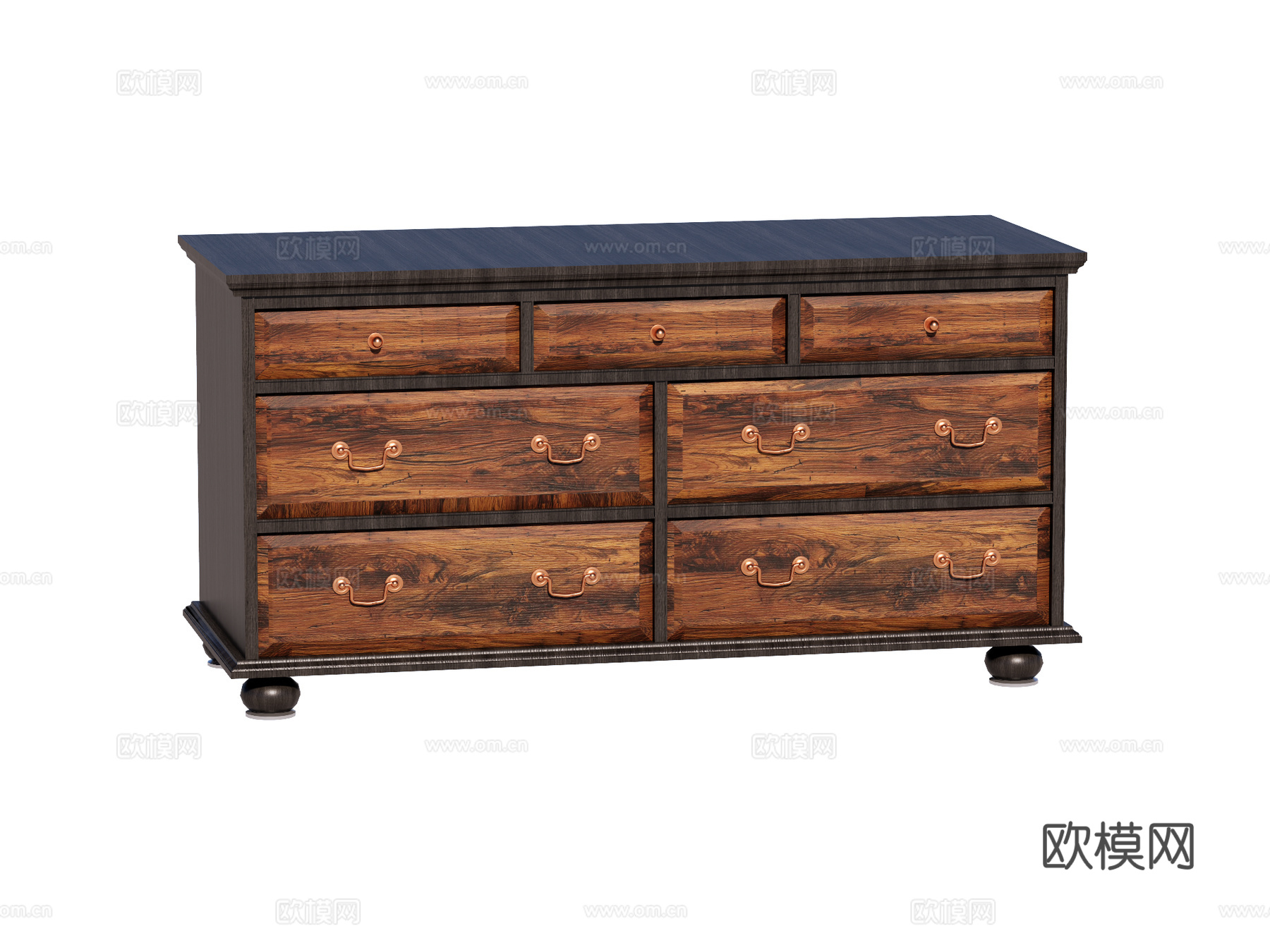 复古老旧家具边柜装饰柜储物柜su模型