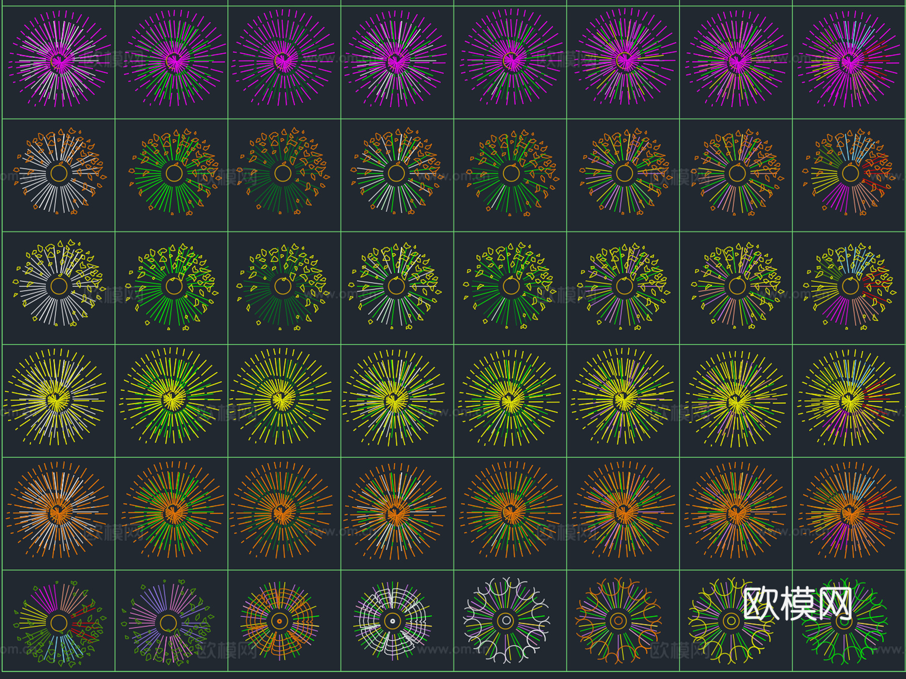 2026年最新景观花木植物绿植平面图例CAD图库cad施工图