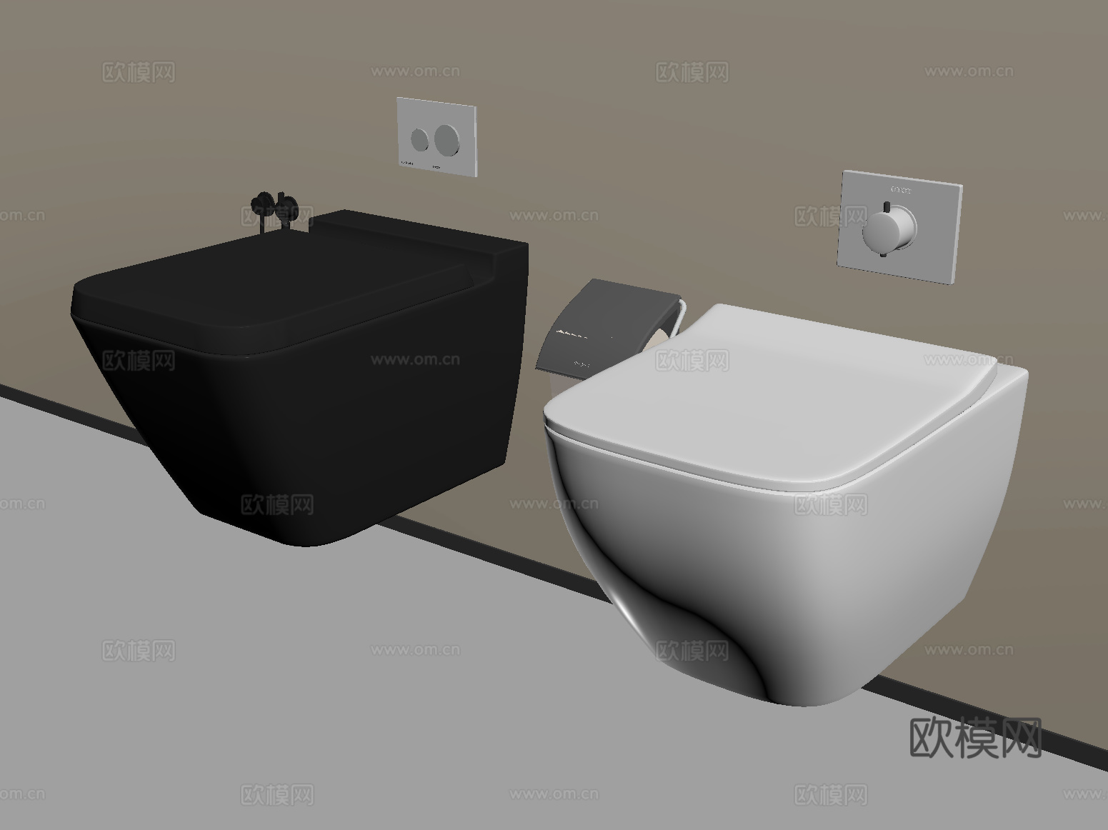 现代壁挂式马桶 智能马桶su模型