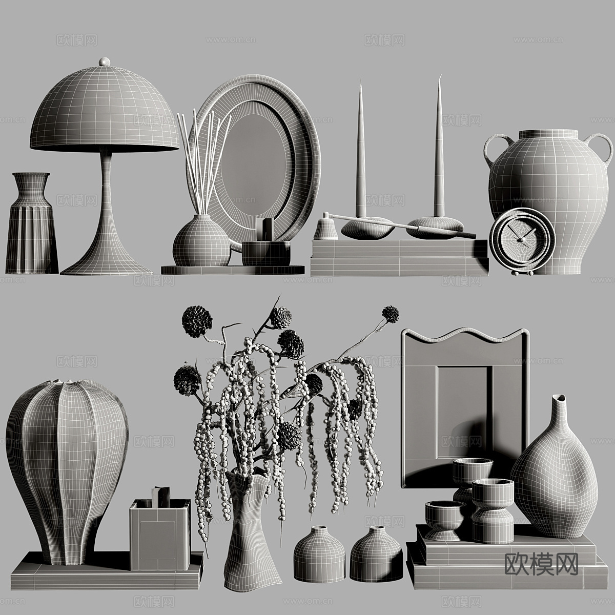 现代奶油风饰品摆件组合3d模型下载（渲染图7）