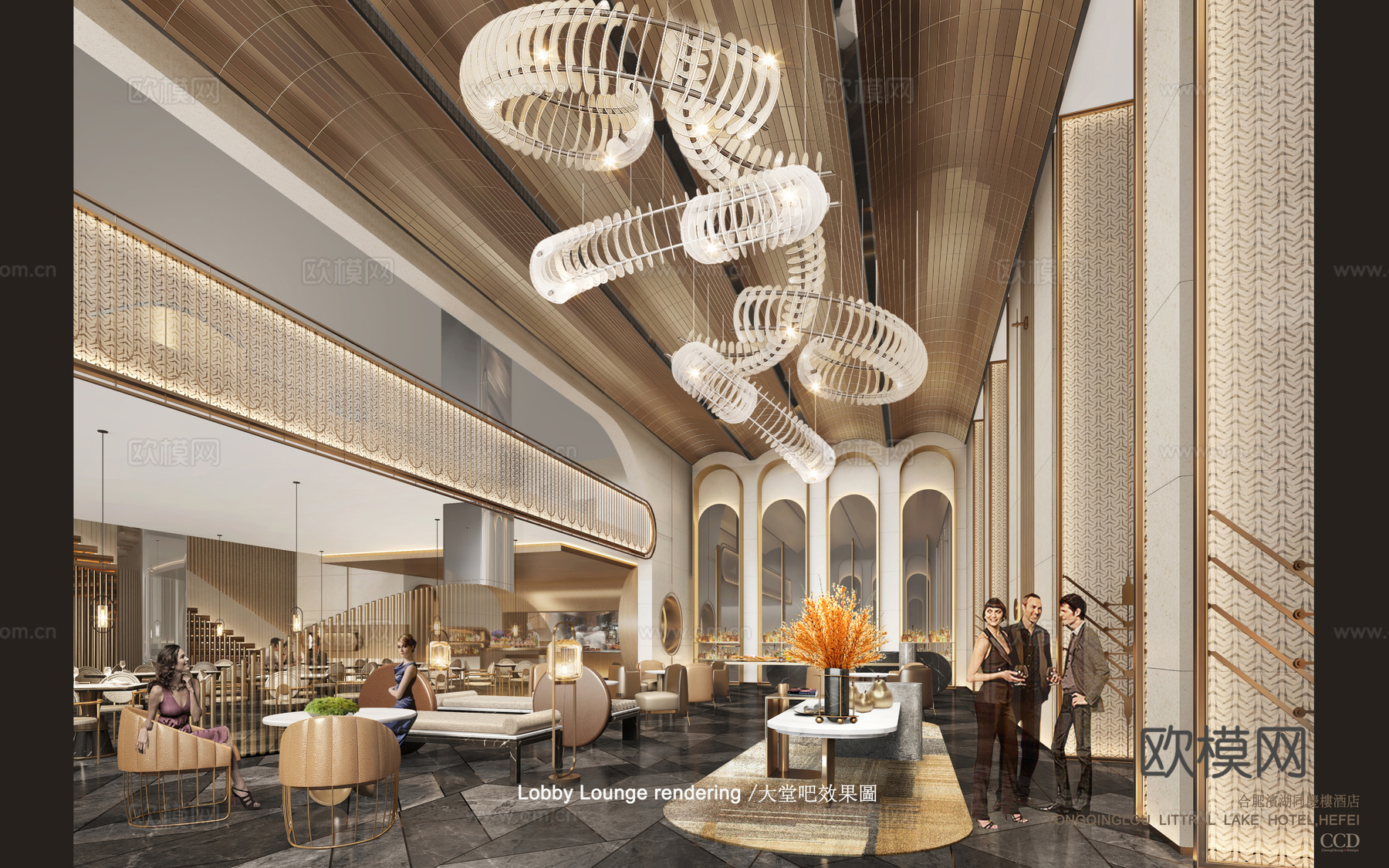 轻奢大酒店 最新全套施工图 效果图合集cad施工图