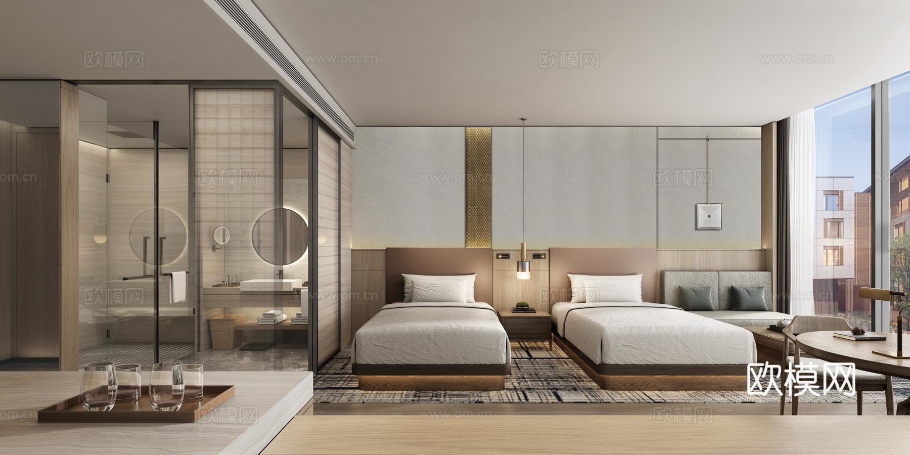 轻奢大酒店 最新全套施工图 效果图合集cad施工图