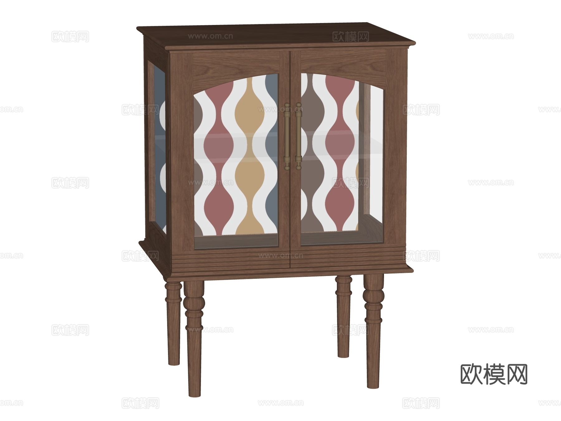 中古边柜装饰柜储物柜su模型