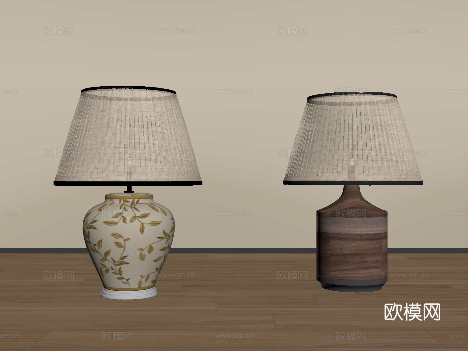 美式台灯su模型
