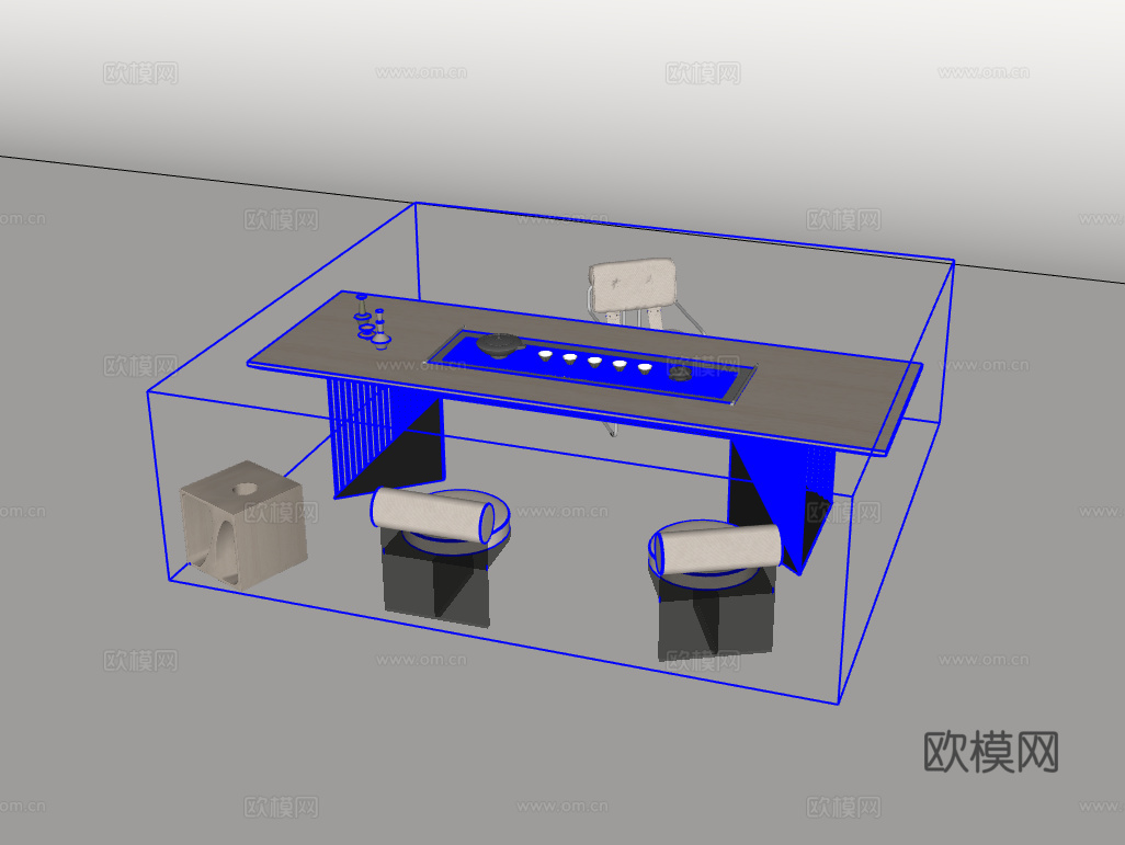 茶桌椅su模型