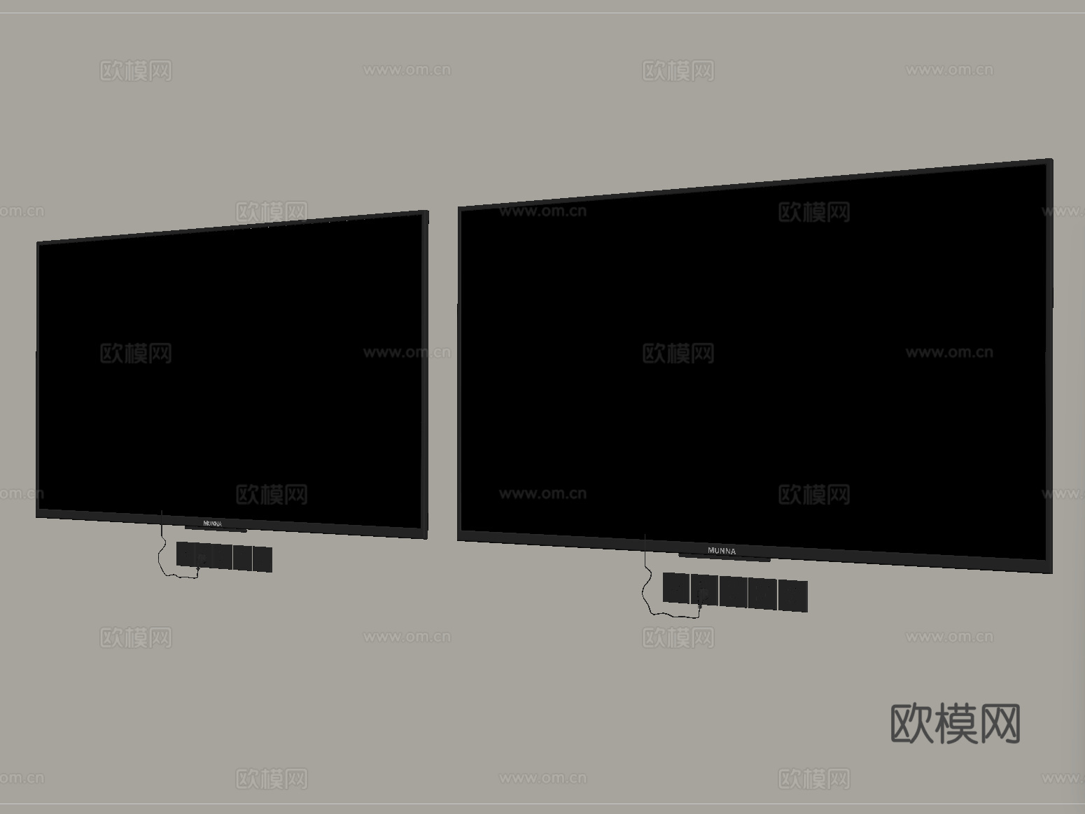现代电视机 壁挂式电视 智能电视 显示器su模型