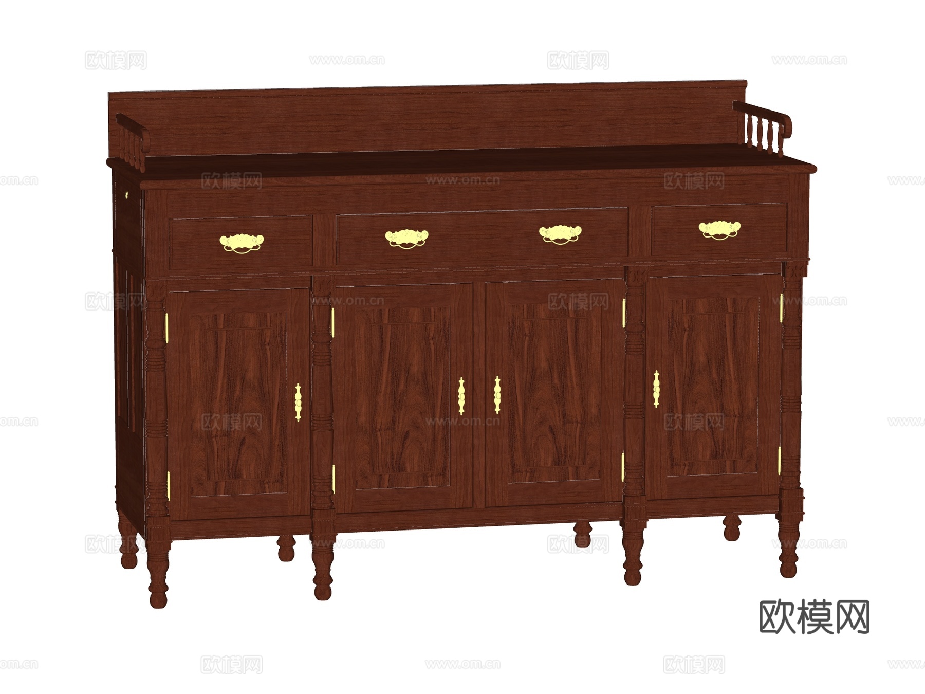 欧式边柜装饰柜储物柜su模型