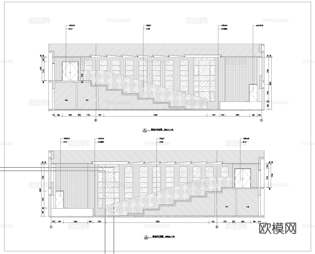 办公室报告厅 最新全套施工图 效果图合集cad施工图