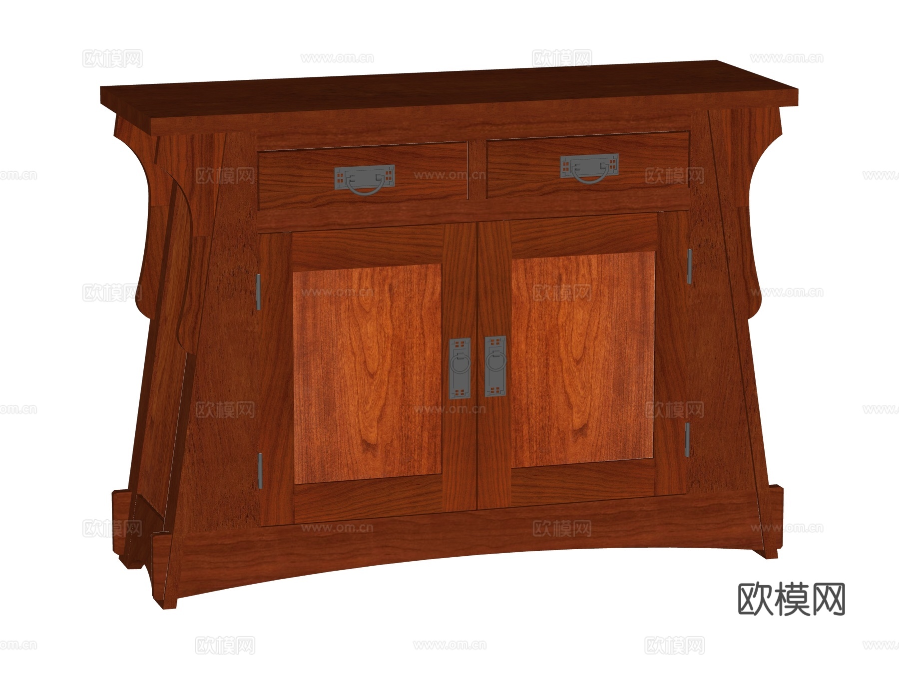 中式边柜装饰柜储物柜su模型