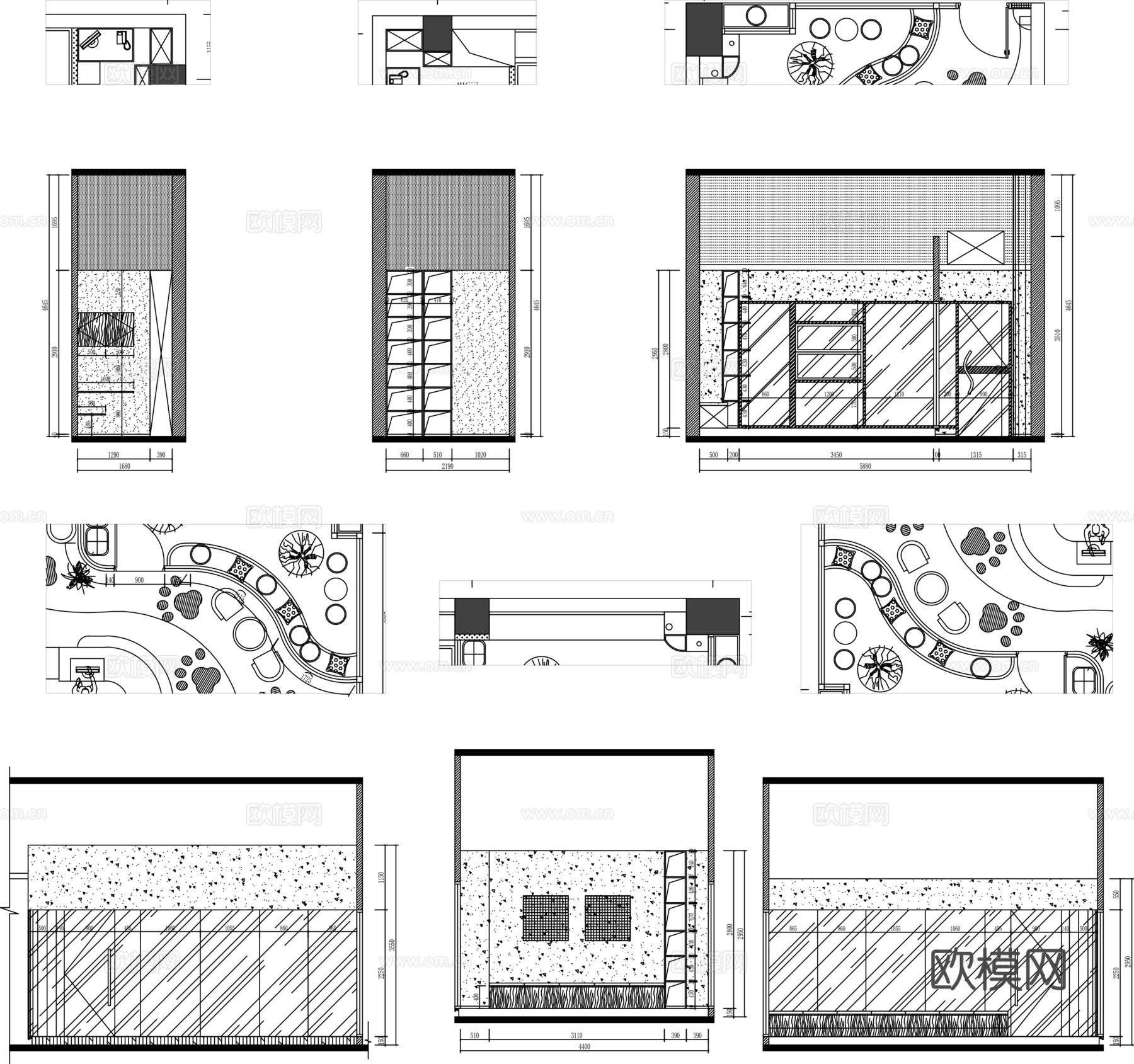 室内猫狗店装修设计方案施工图平面布置图cad施工图cad施工图