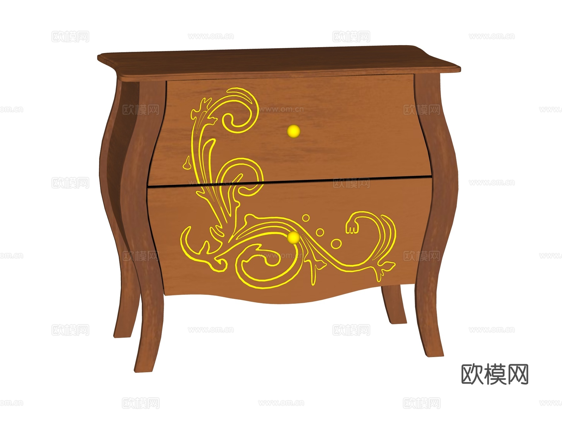 欧式边柜装饰柜储物柜su模型