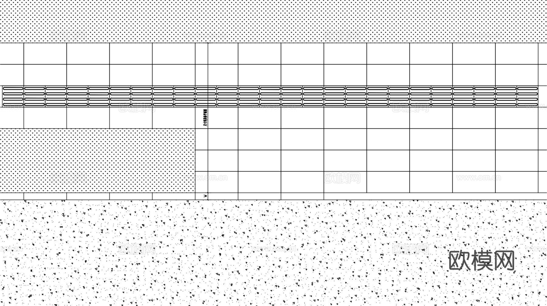 园林景观园路铺地剖断面CAD施工大样图cad施工图下载（渲染图2）