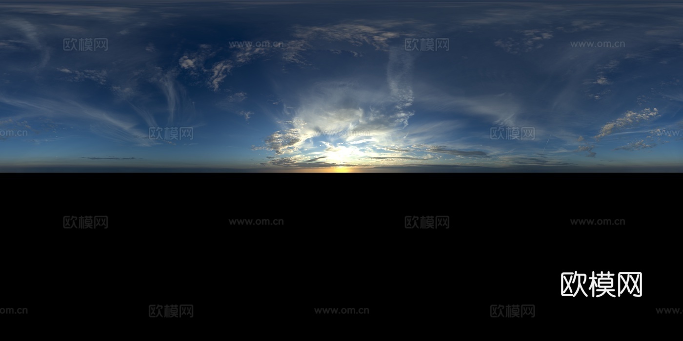 天空日出日落黎明黄昏蓝天白云HDR