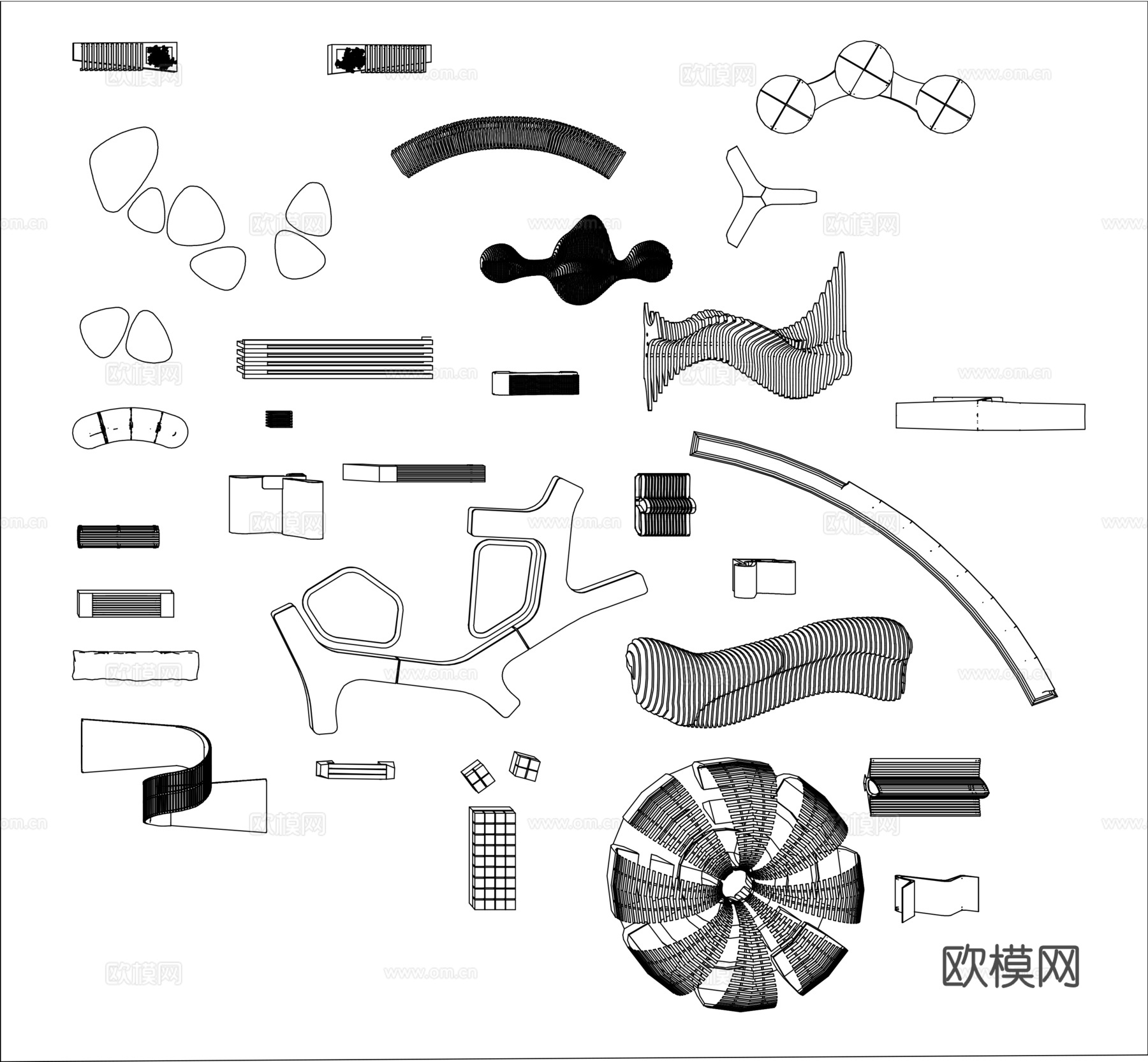 户外餐桌椅太阳伞cadcad施工图