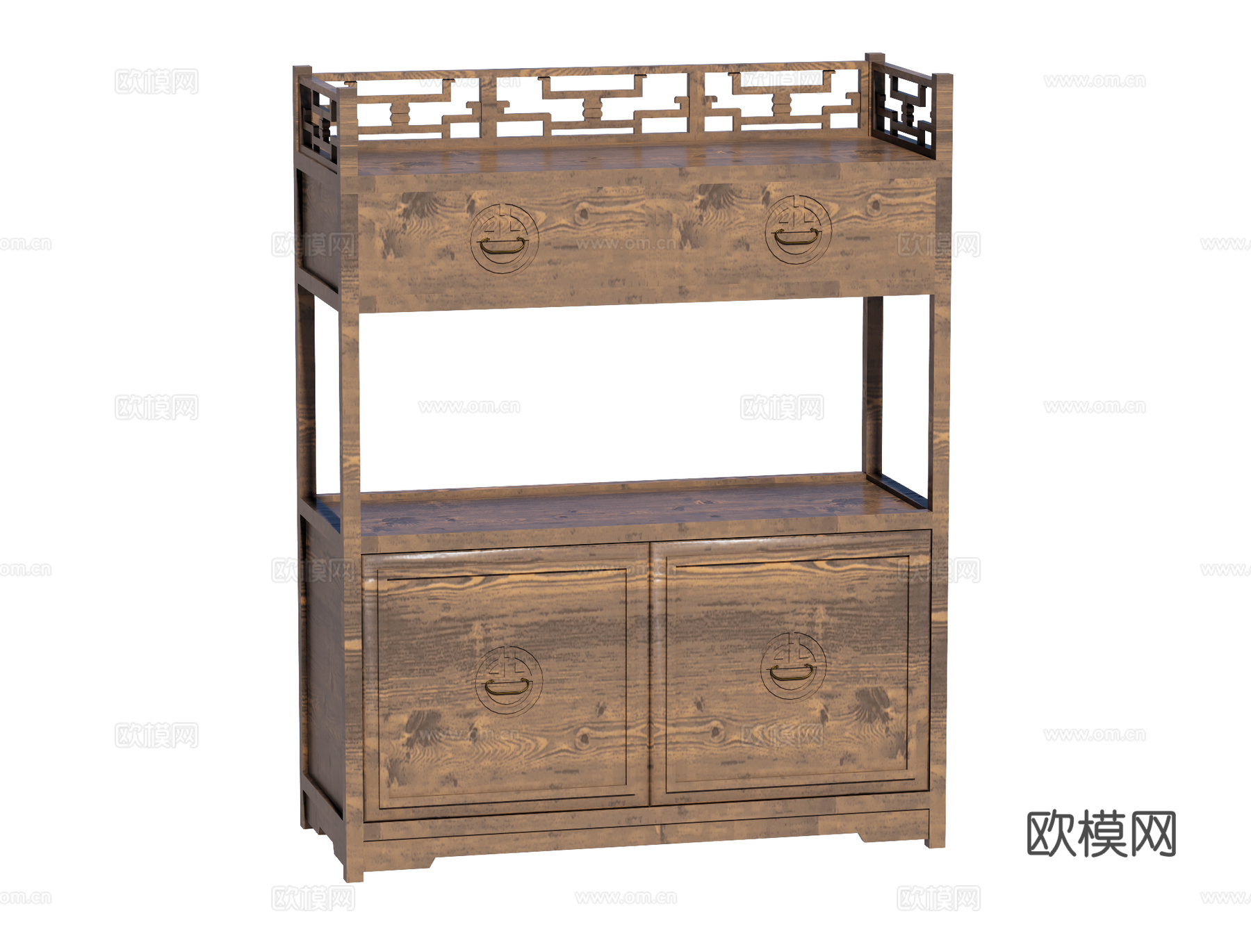 中式边柜装饰柜储物柜su模型