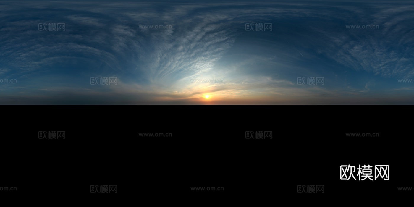 天空日出日落黎明黄昏蓝天白云HDR