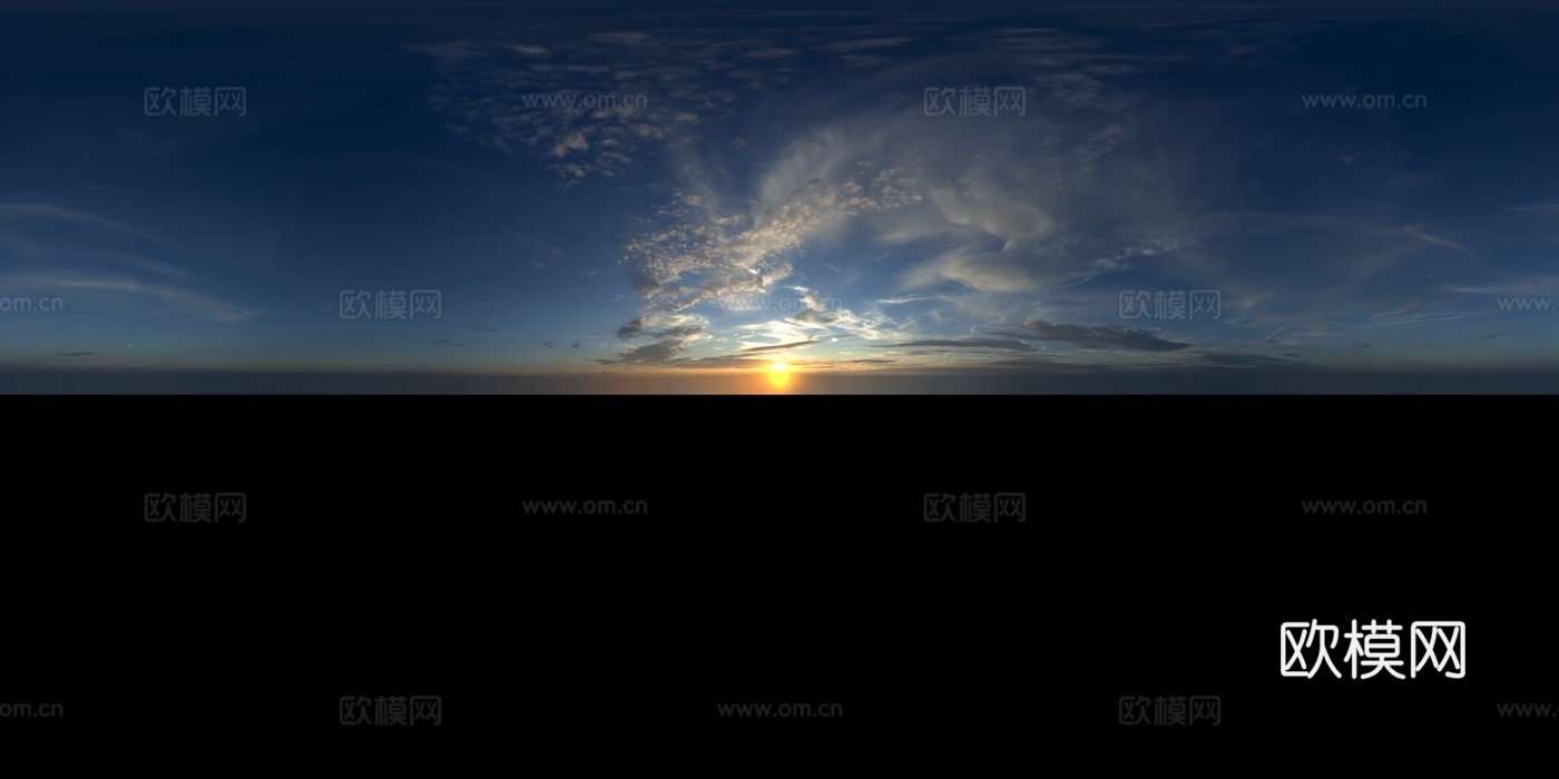 天空日出日落黎明黄昏蓝天白云HDR